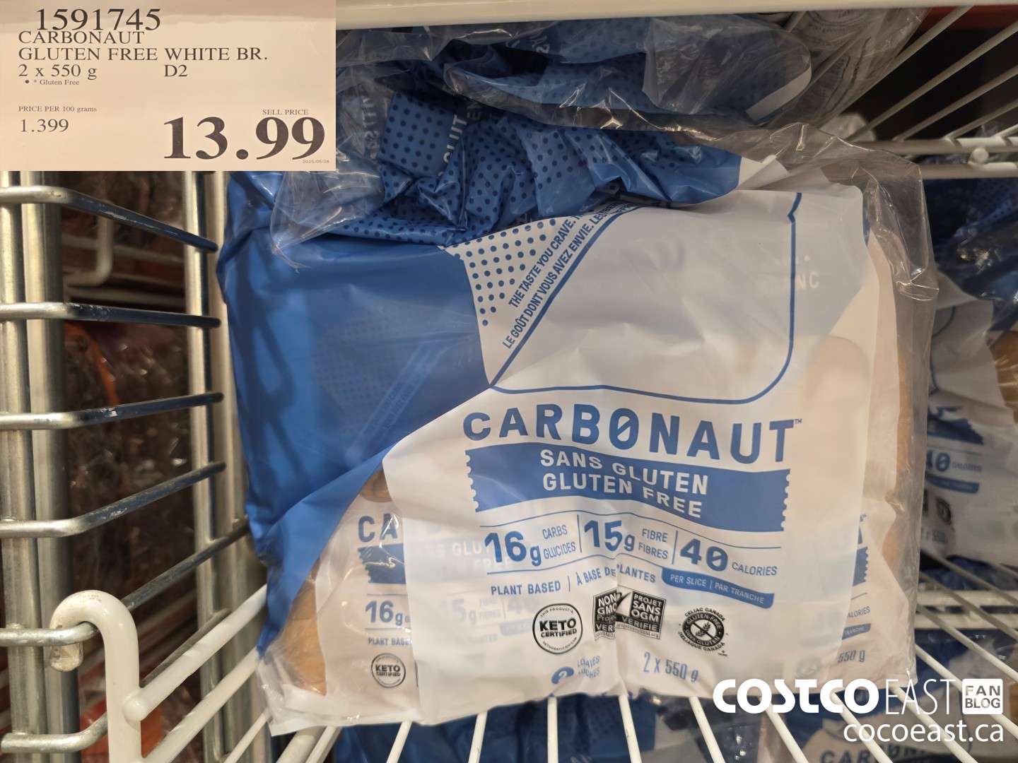 1591745 CARBONAUT GLUTEN FREE WHITE BR. 2 x 550 g $13.99