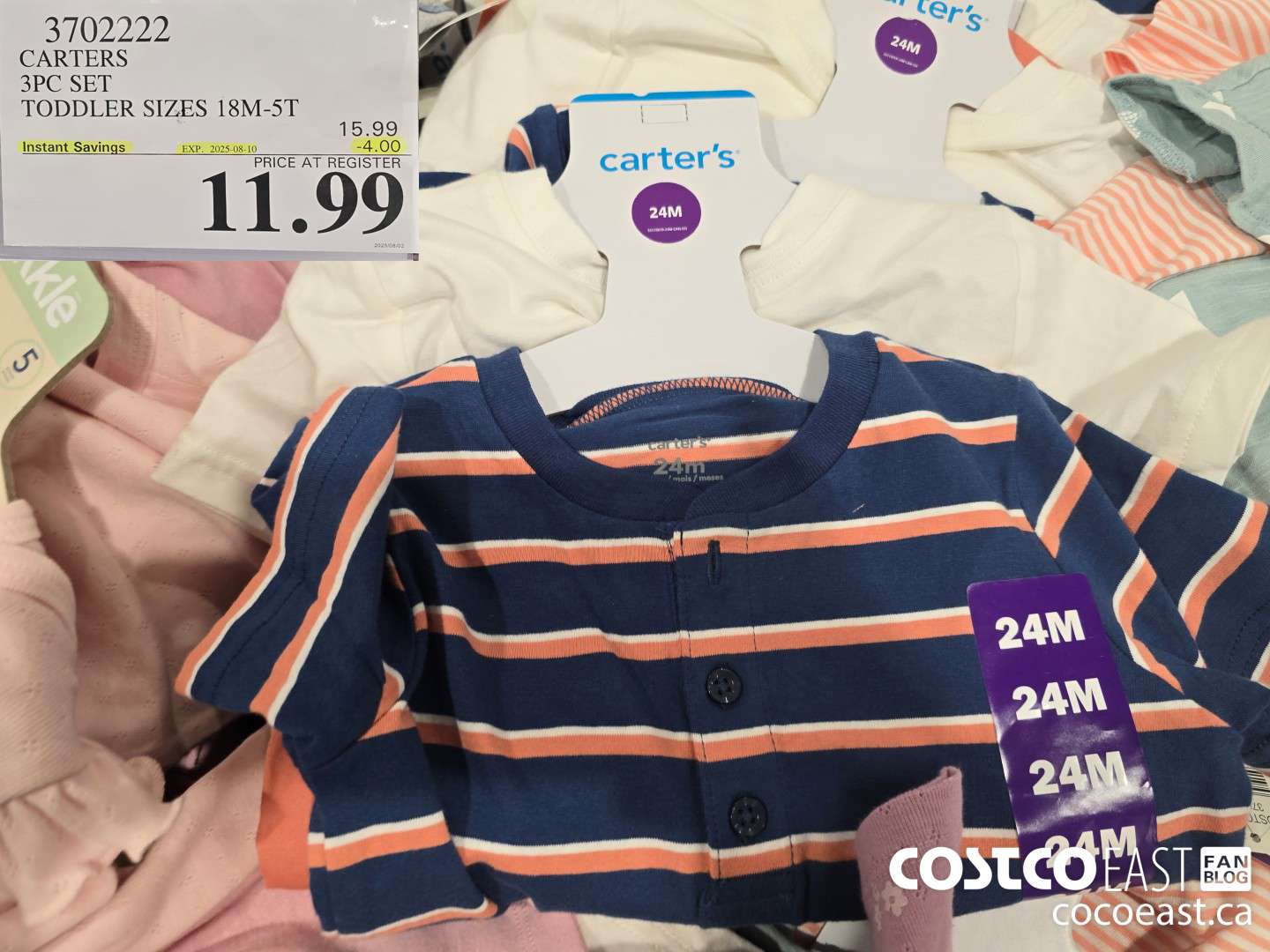 3702222 CARTERS 3PC SET TODDLER SIZES 18M-5T ($4.00 INSTANT SAVINGS EXPIRES ON 2025-08-10) $11.99