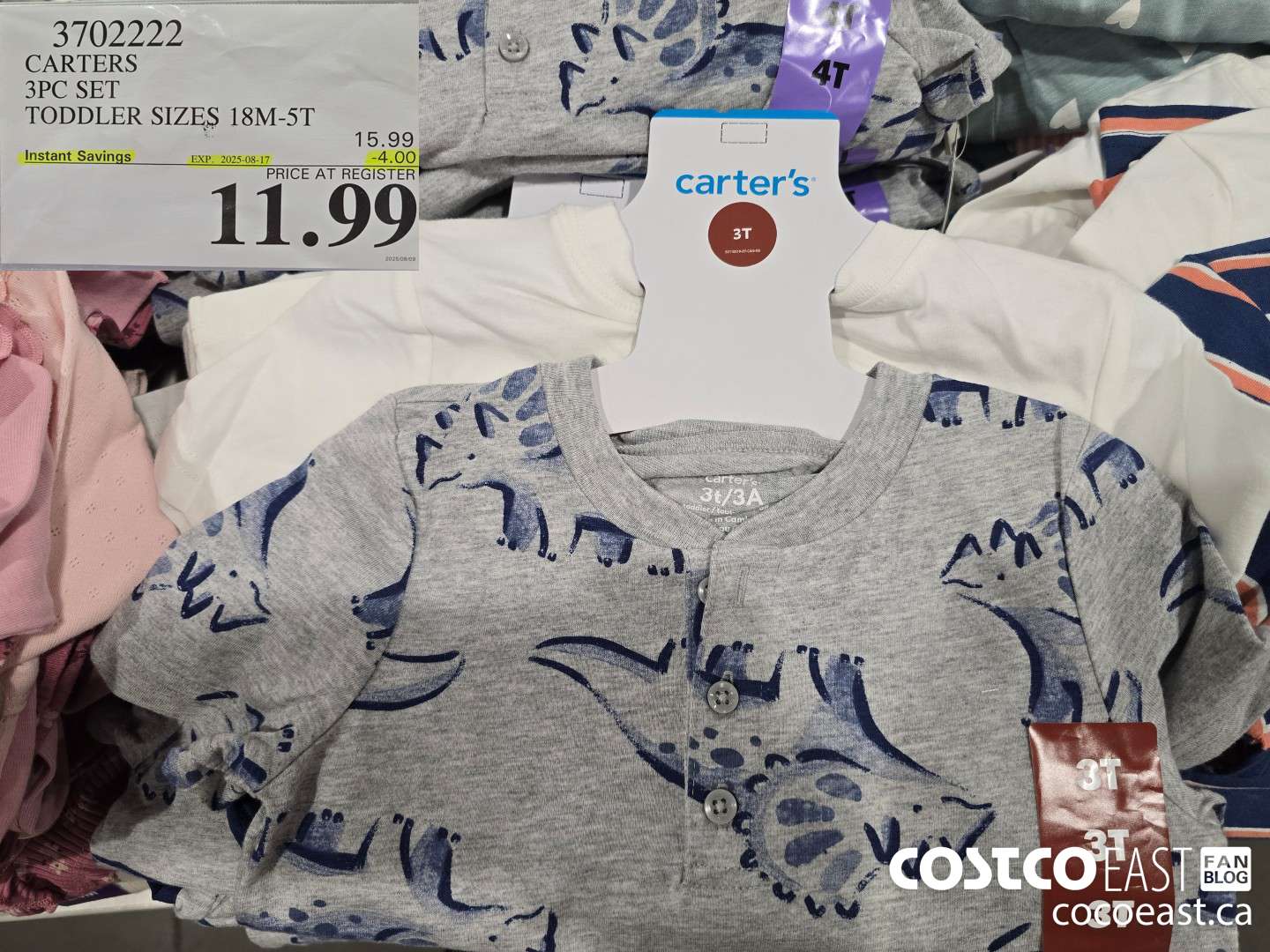 3702222 CARTERS 3PC SET TODDLER SIZES 18M-5T ($4.00 INSTANT SAVINGS EXPIRES ON 2025-08-17) $11.99