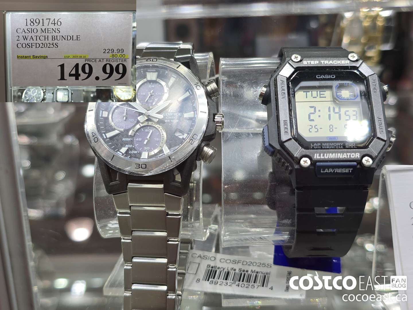1891746 CASIO MENS 2 WATCH BUNDLE COSFD2025S ($80.00 INSTANT SAVINGS EXPIRES ON 2025-08-10) $149.99