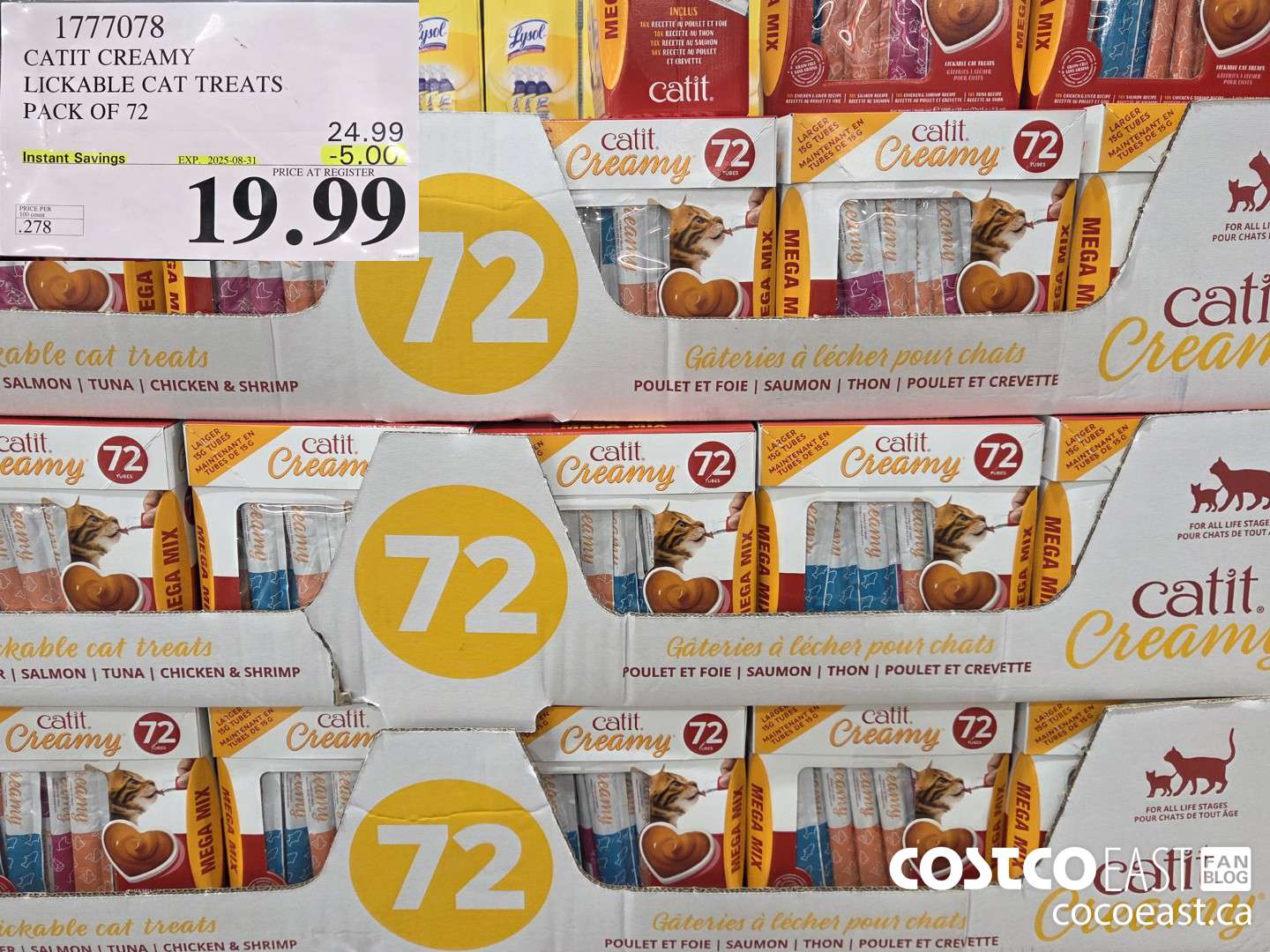 1777078 CATIT CREAMY LICKABLE CAT TREATS PACK OF 72  ($5.00 INSTANT SAVINGS EXPIRES ON 2025-08-31) $19.99