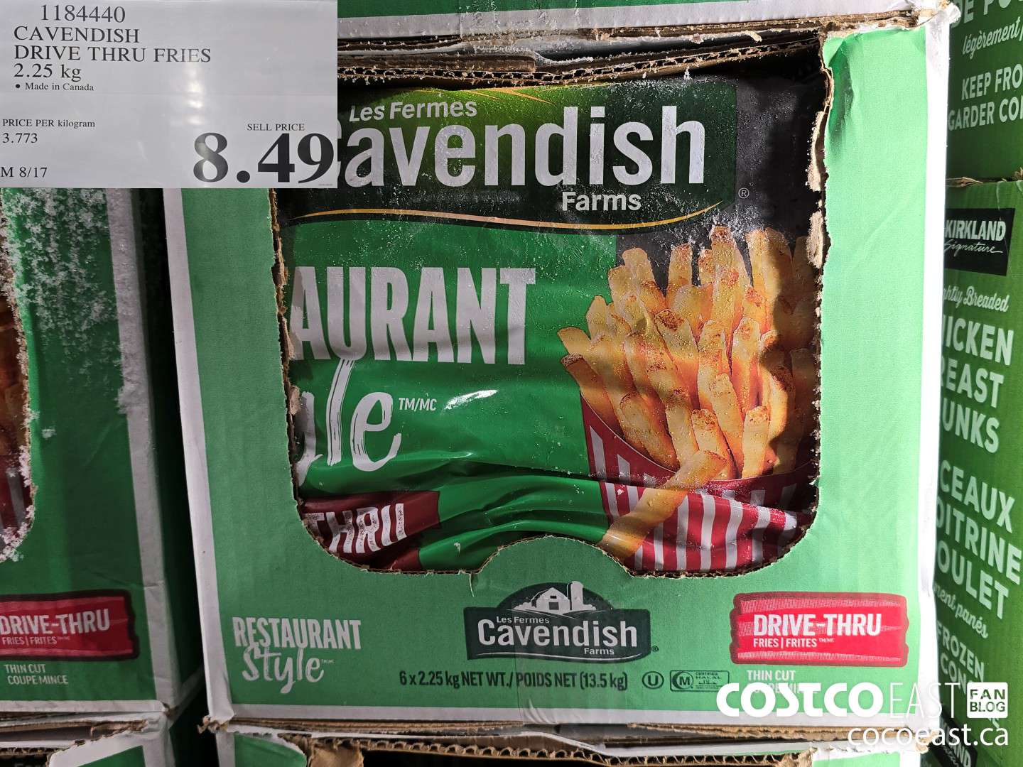 1184440 CAVENDISH DRIVE THRU FRIES 2.25 kg $8.49