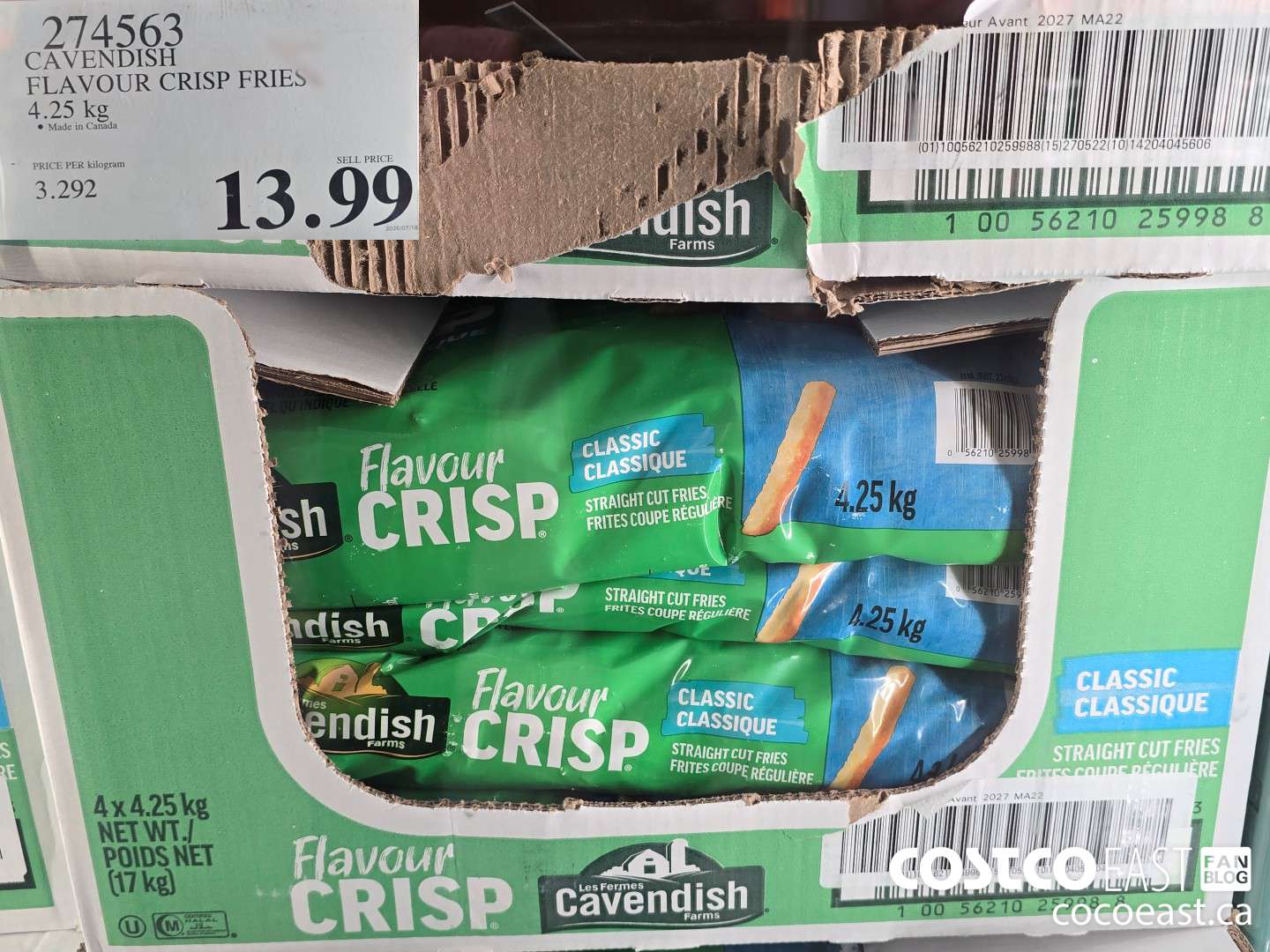 274563 CAVENDISH FLAVOUR CRISP FRIES 4.25 KG $13.99
