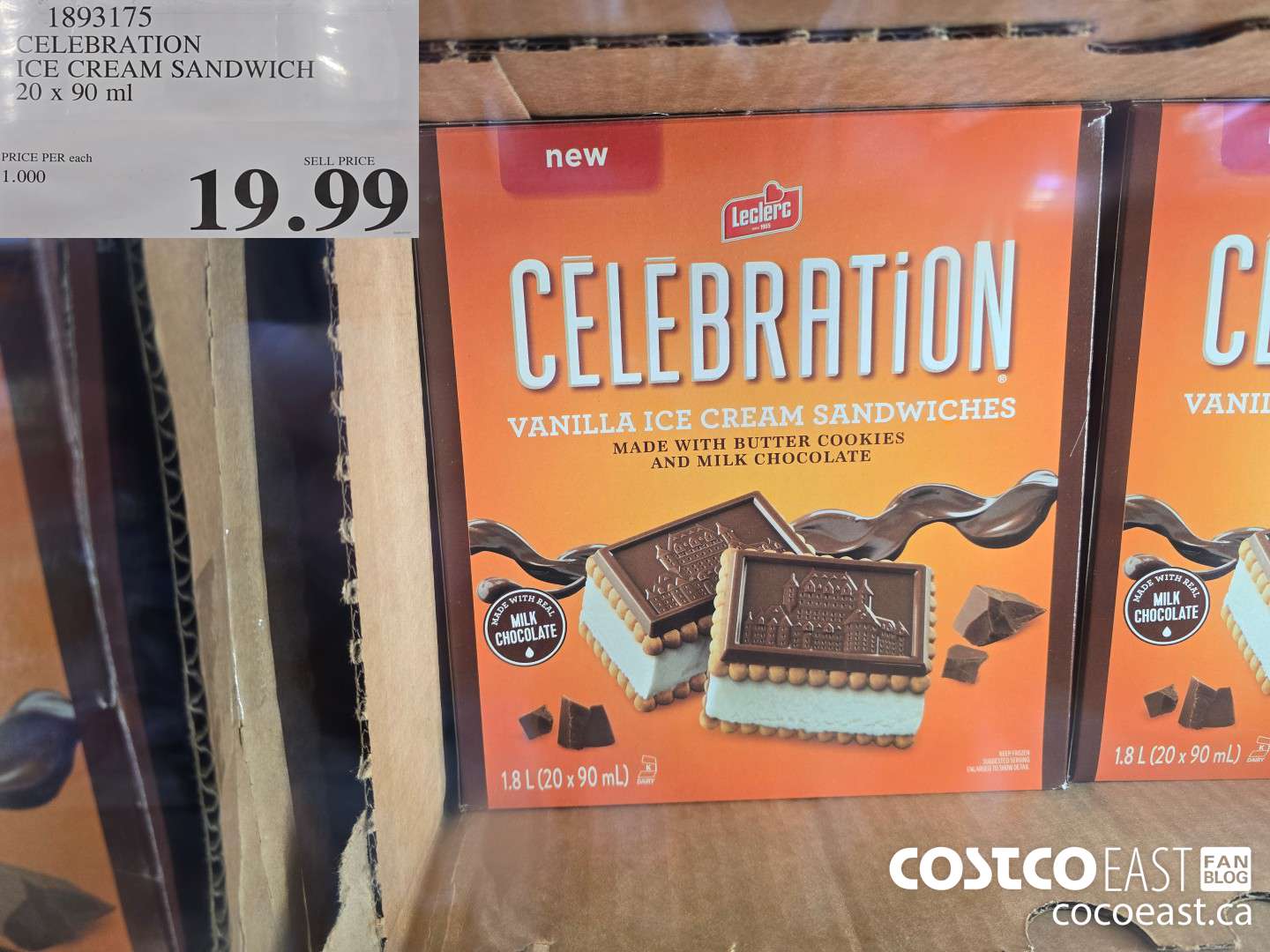 1893175 CELEBRATION ICE CREAM SANDWICH 20 x 90 ml $19.99
