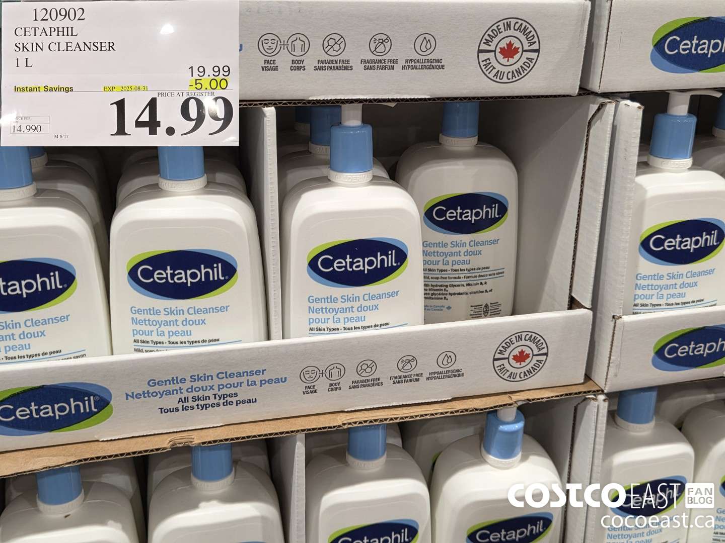 120902 CETAPHIL SKIN CLEANSER 1 L ($5.00 INSTANT SAVINGS EXPIRES ON 2025-08-31) $14.99