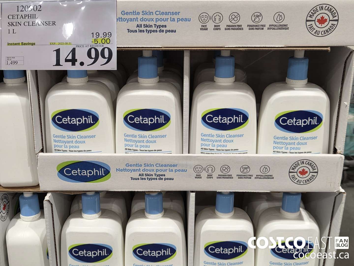 120902 CETAPHIL SKIN CLEANSER 1 L ($5.00 INSTANT SAVINGS EXPIRES ON 2025-08-31) $14.99