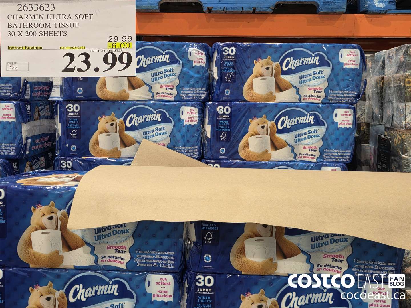 2633623 CHARMIN ULTRA SOFT BATHROOM TISSUE 30 X 200 SHEETS ($6.00 INSTANT SAVINGS EXPIRES ON 2025-08-31) $23.99