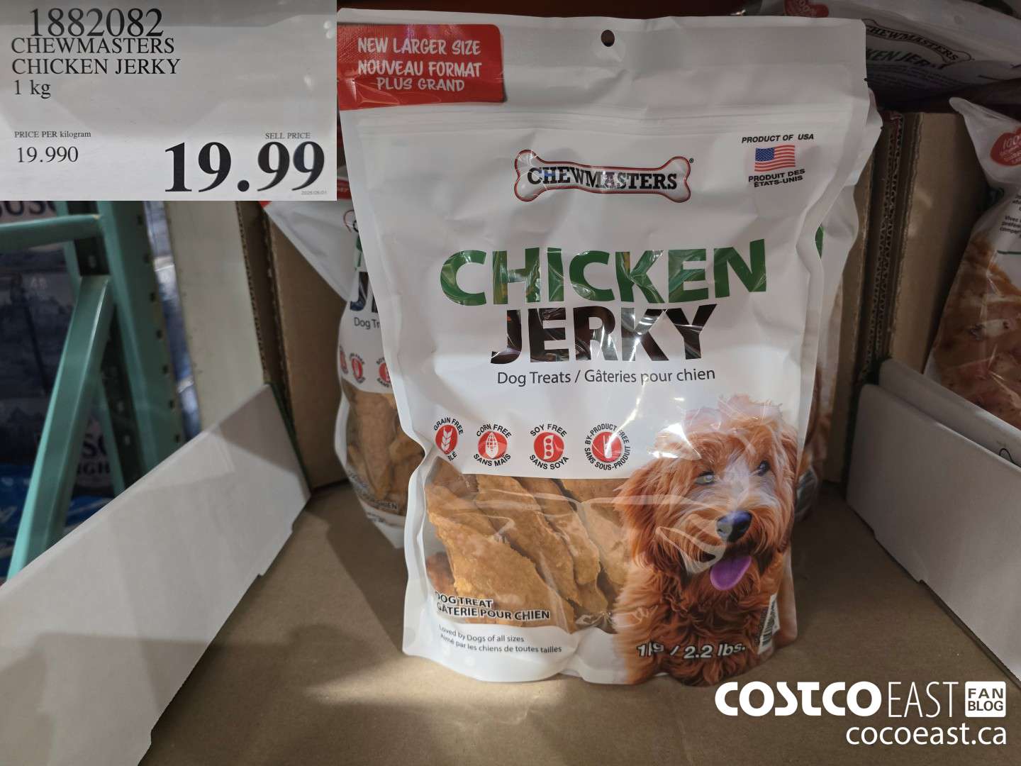 1882082 CHEWMASTERS CHICKEN JERKY 2.2 kg $19.99
