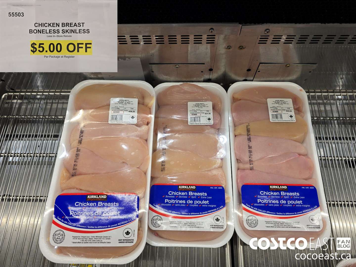 55503 CHICKEN BREASTS BONELESS SKINLESS ($5.00 INSTANT SAVINGS)