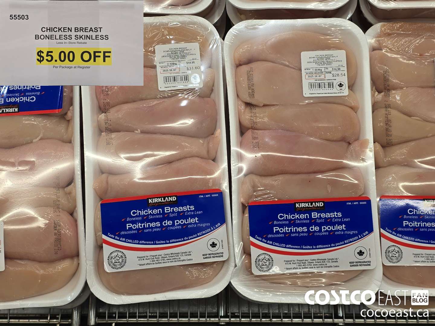55503 CHICKEN BREASTS BONELESS SKINLESS ($5.00 INSTANT SAVINGS)