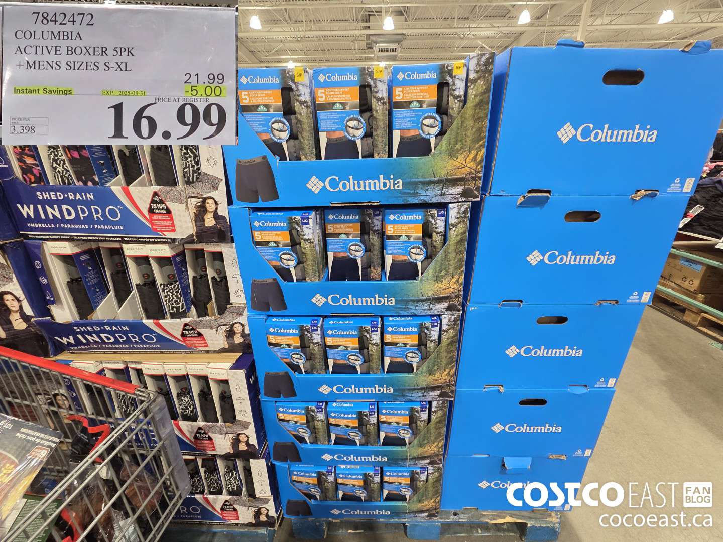 7842472 COLUMBIA ACTIVE BOXER 5PK MENS SIZES S-XL ($5.00 INSTANT SAVINGS EXPIRES ON 2025-08-31) $16.99