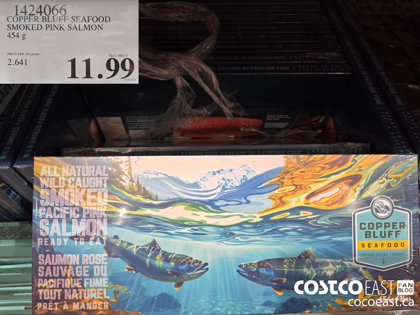 1424066 COPPER BLUFF SEAFOOD SMOKED PINK SALMON 454 g $11.99