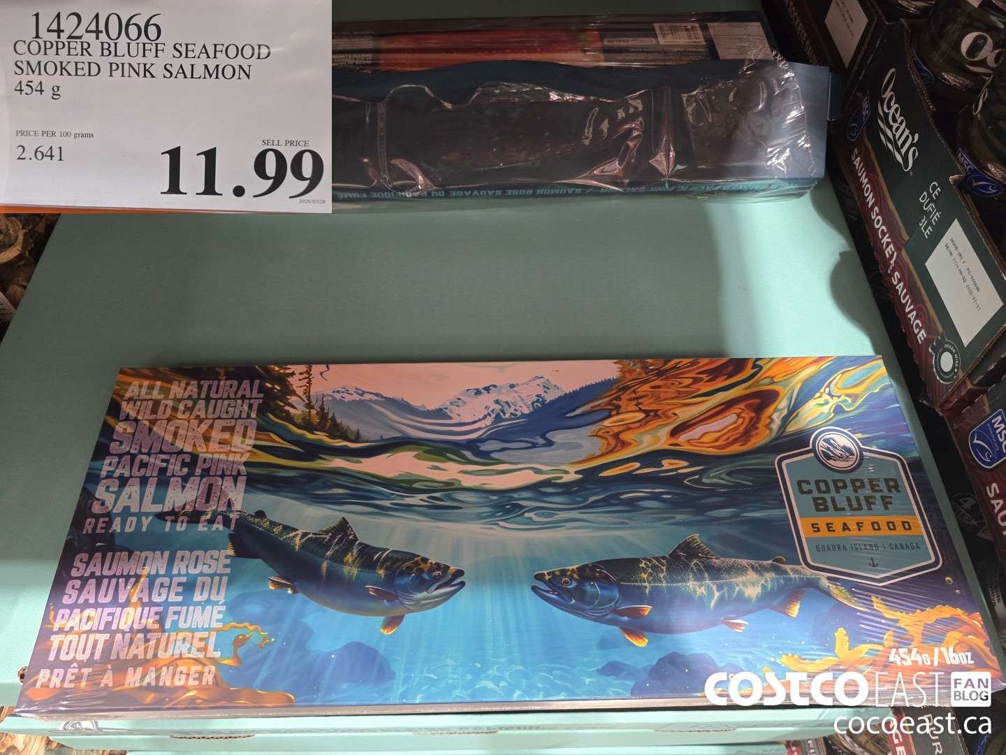 1424066 COPPER BLUFF SEAFOOD SMOKED PINK SALMON 454 g $11.99