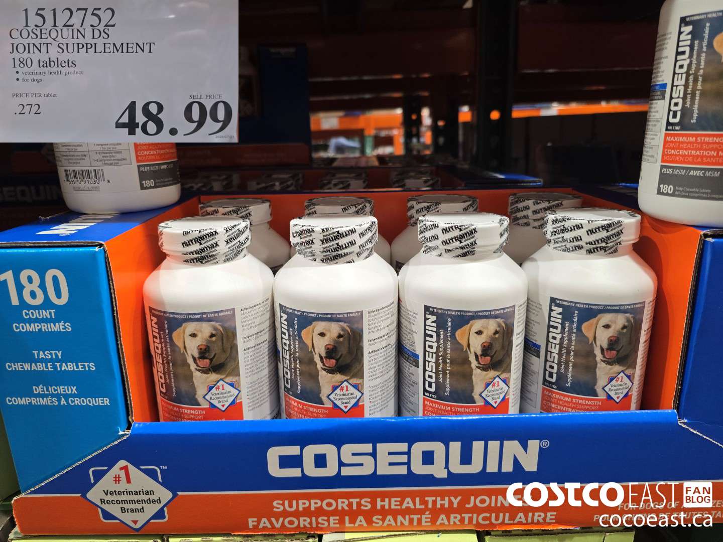 1512752 COSEQUIN DS JOINT SUPPLEMENT 180 TABLETS $48.99