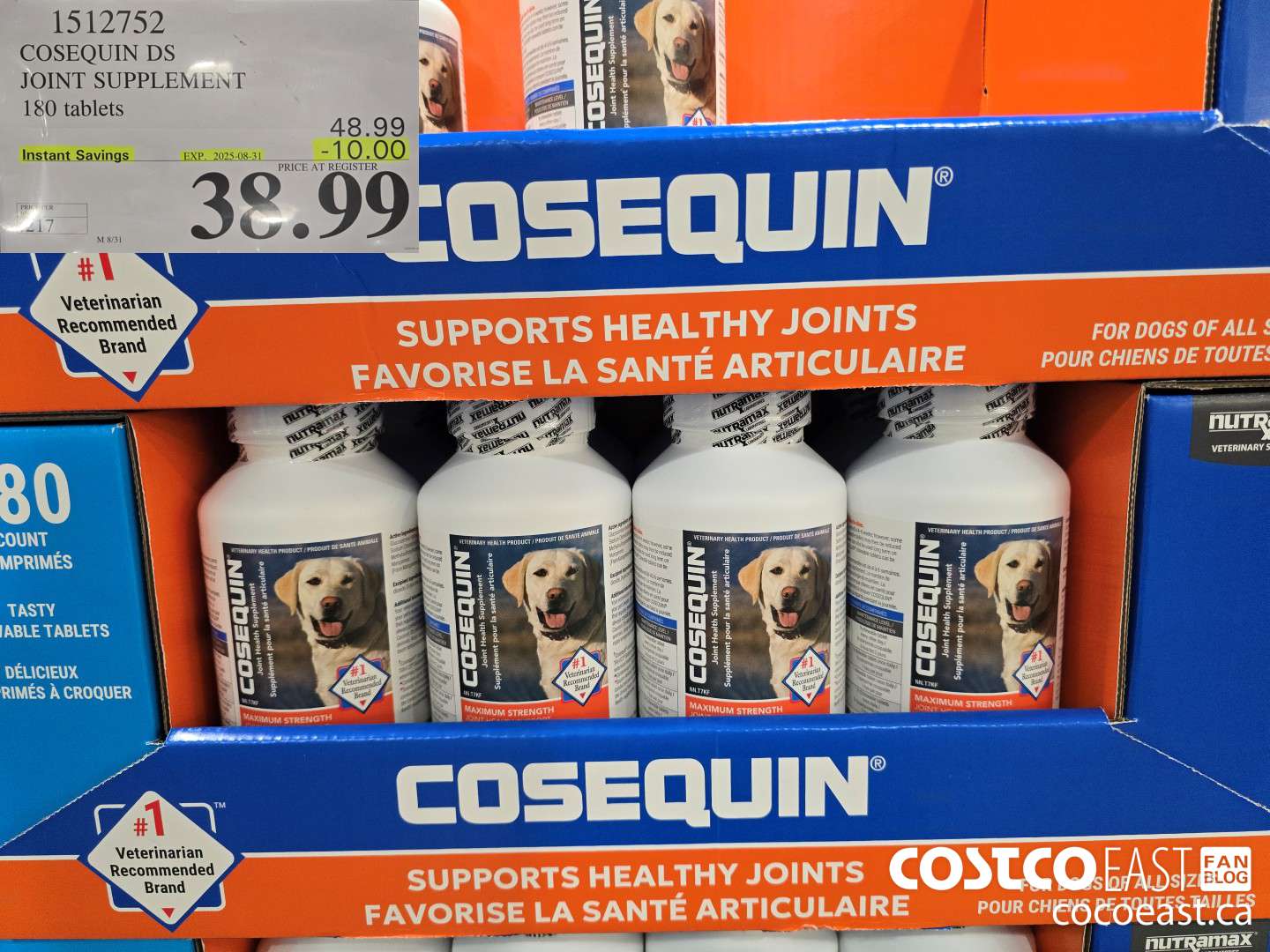 1512752 COSEQUIN DS JOINT SUPPLEMENT 180 TABLETS ($10.00 INSTANT SAVINGS EXPIRES ON 2025-08-31) $38.99