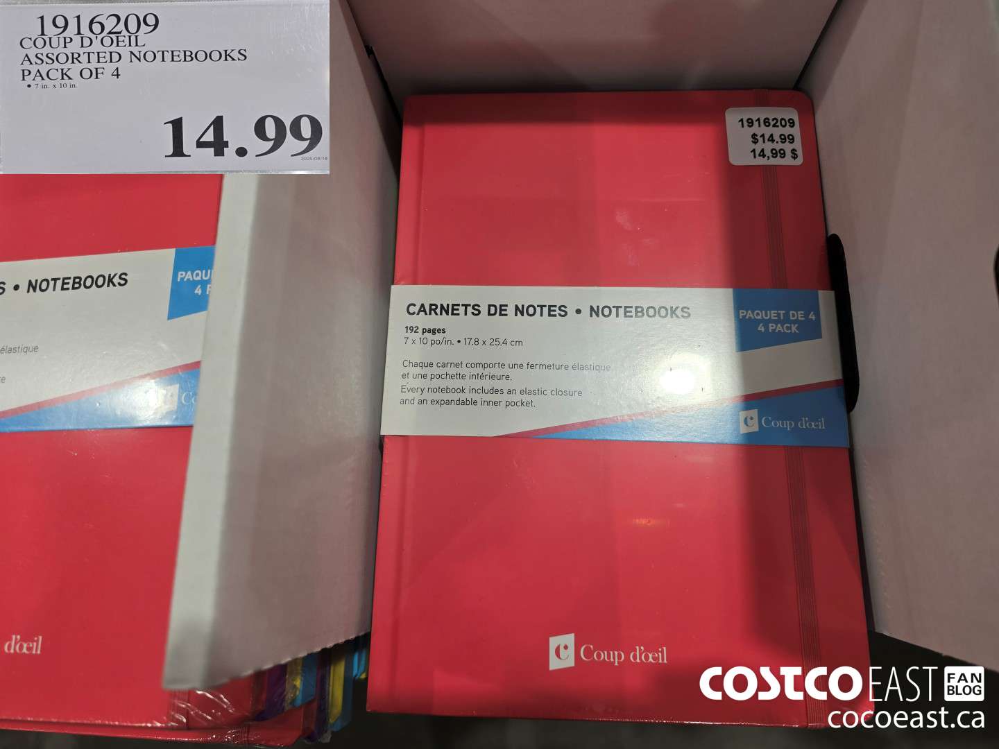 1916209 COUP D'OEFIL ASSORTED NOTEBOOKS PACK OF 4 $14.99
