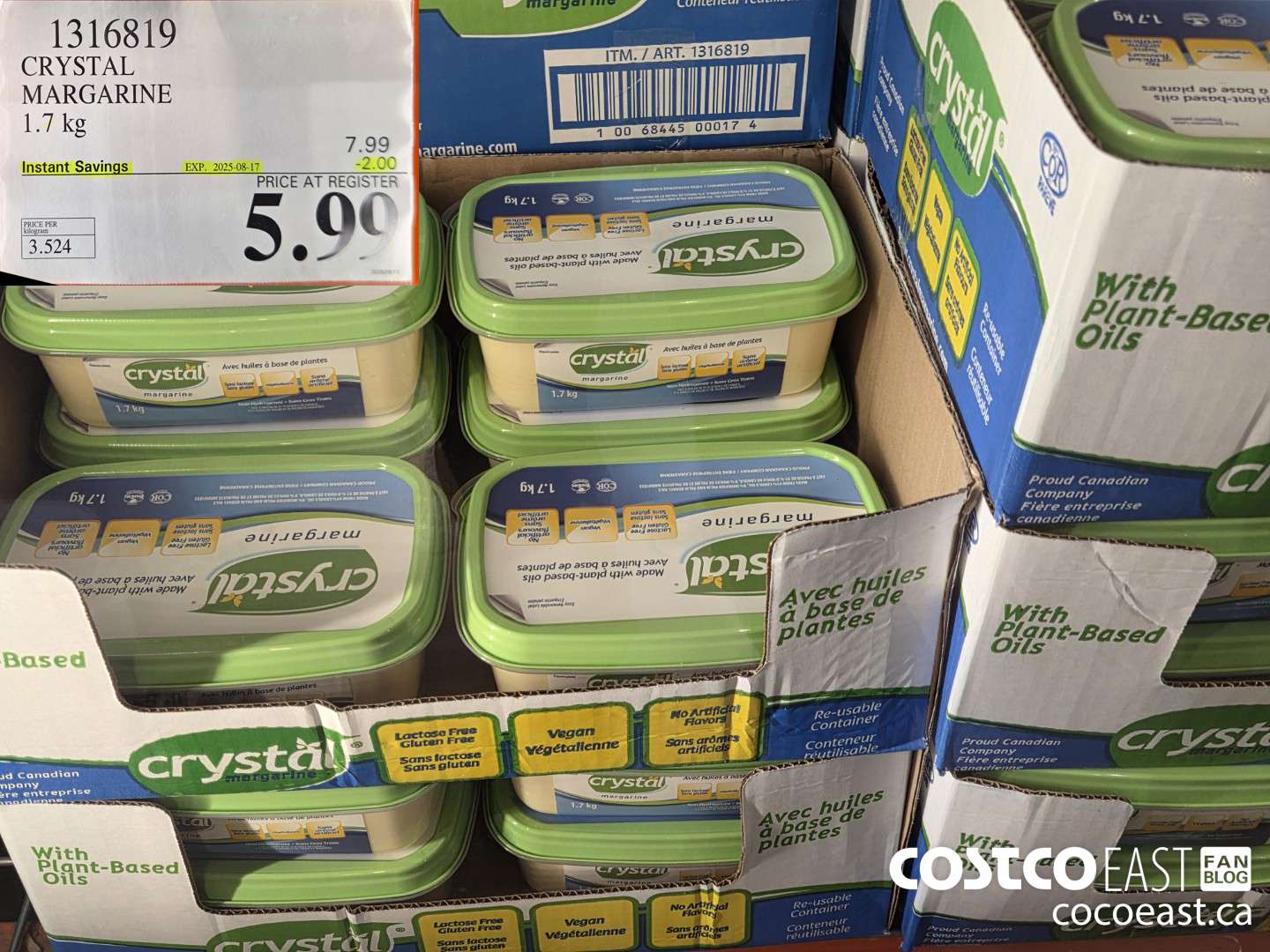 1316819 CRYSTAL MARGARINE 1.7 kg ($2.00 INSTANT SAVINGS EXPIRES ON 2025-08-17) $5.99
