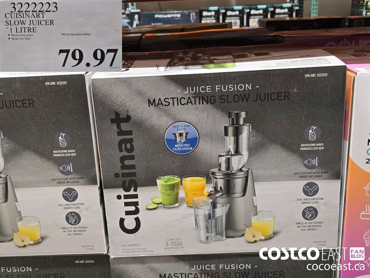 3222223 CUISINART SLOW JUICER 1 LITRE $79.97