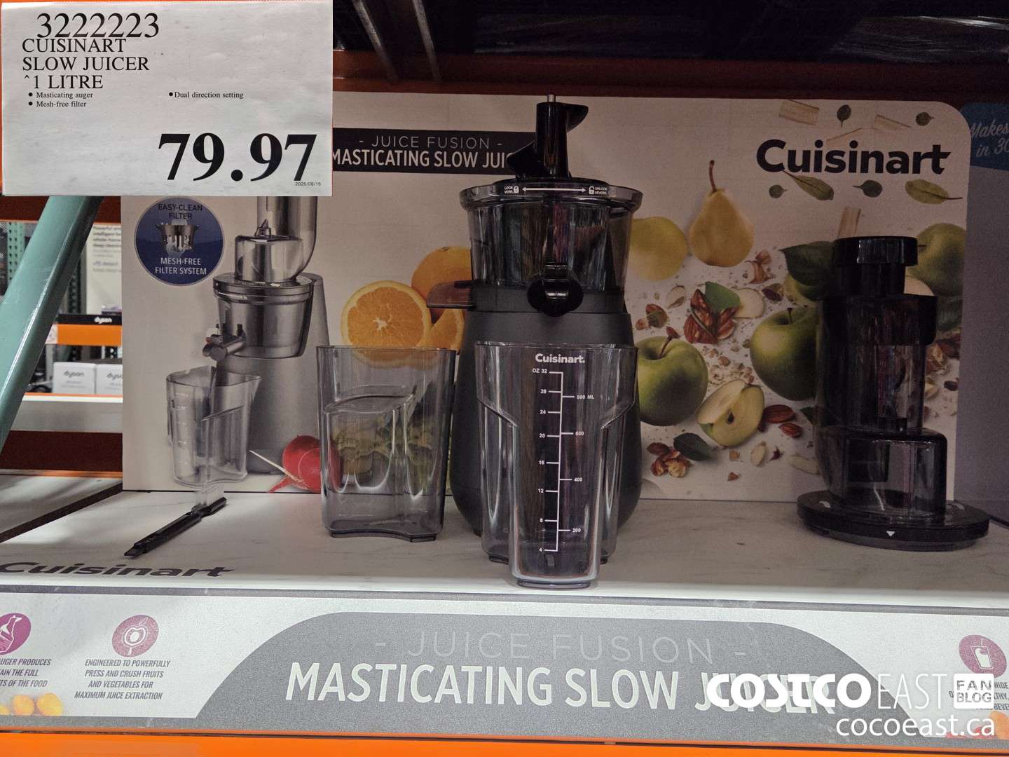 3222223 CUISINART SLOW JUICER 1 LITRE $79.97