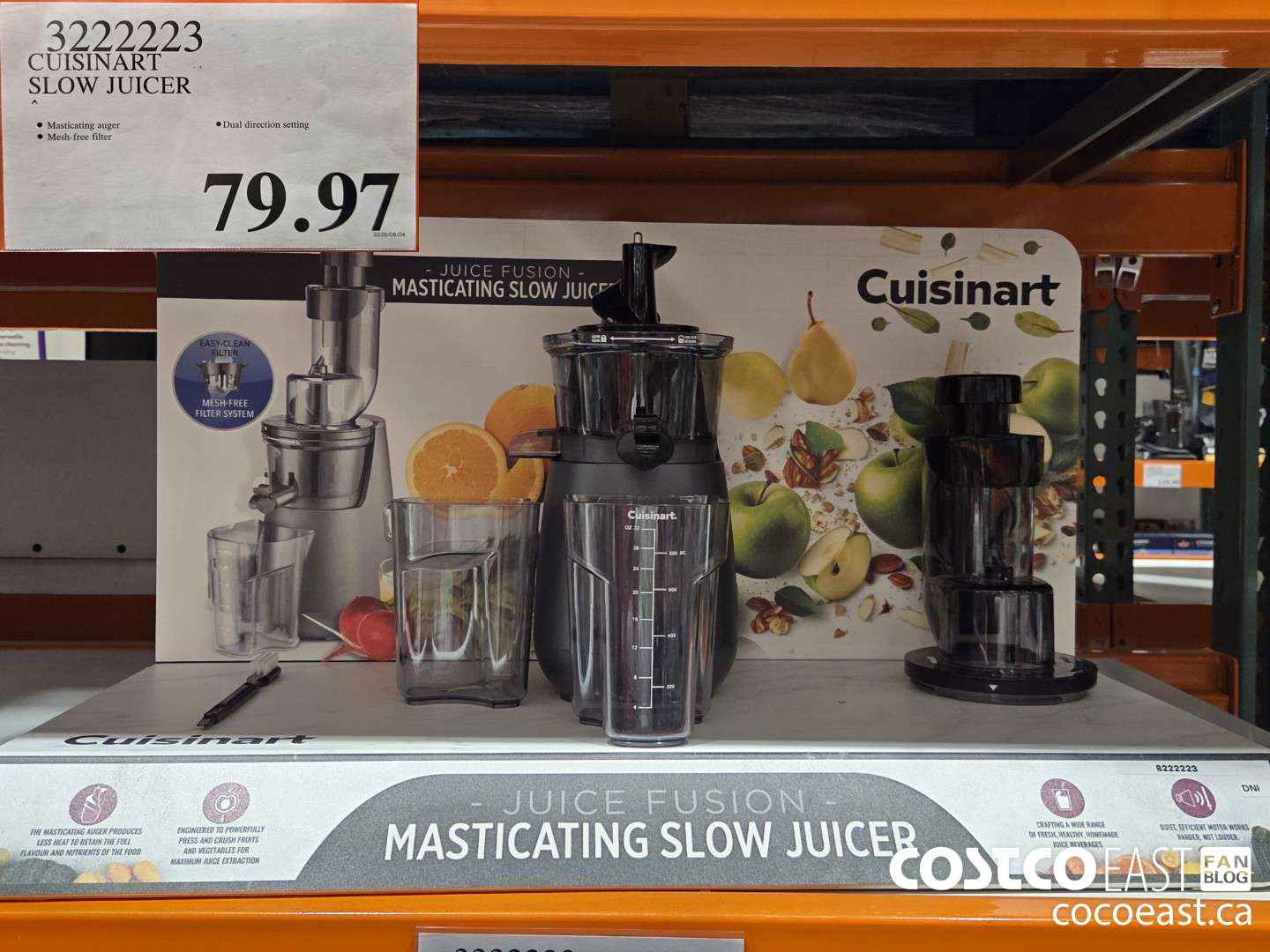 3222223 CUISINART SLOW JUICER $79.97