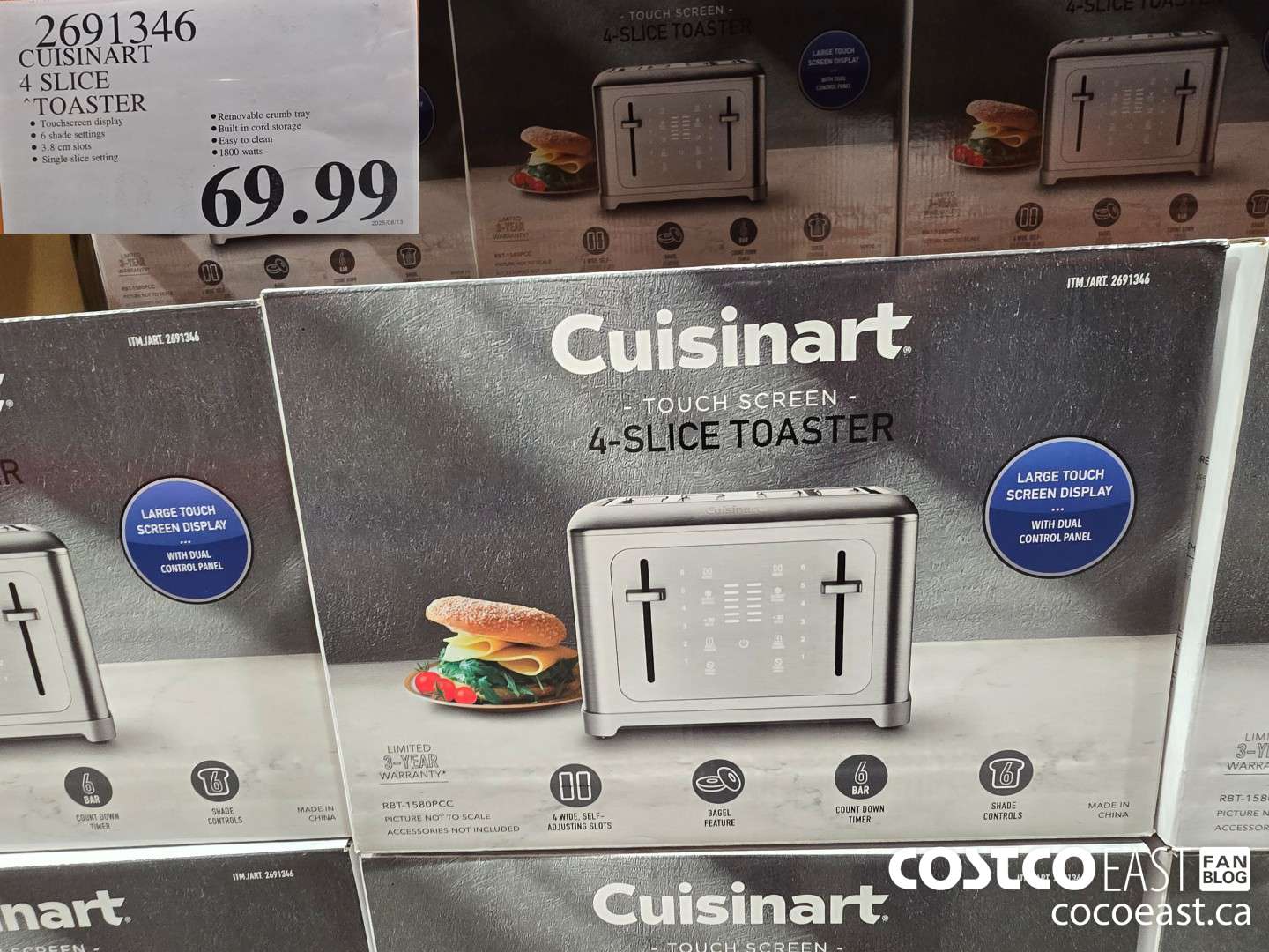 2691346 CUISINART 4 SLICE TOASTER $69.99
