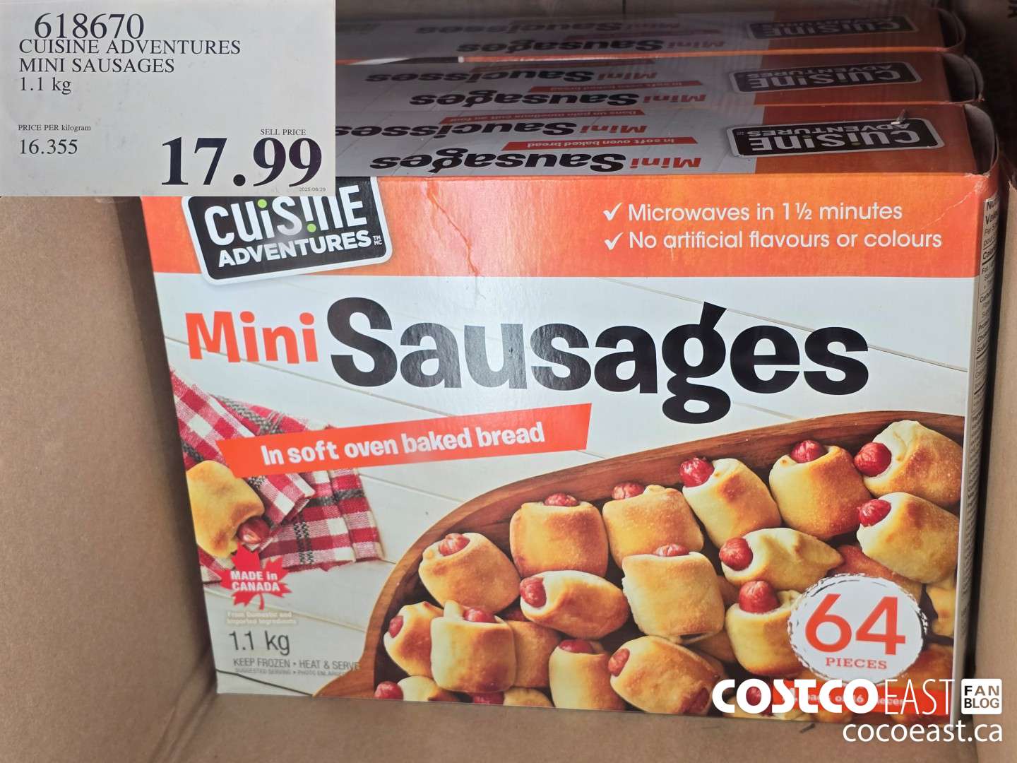 618670 CUISINE ADVENTURES MINI SAUSAGES 1.1 KG $17.99