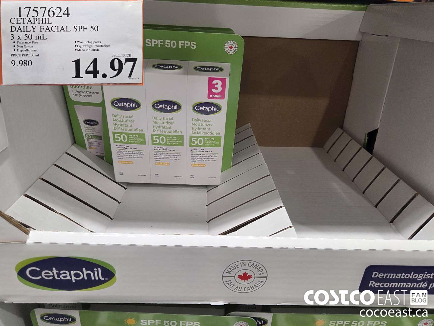 1757624 Cetaphil Daily Facial SPF 50 3X 50ML  ($15.00 INSTANT SAVINGS) $14.97