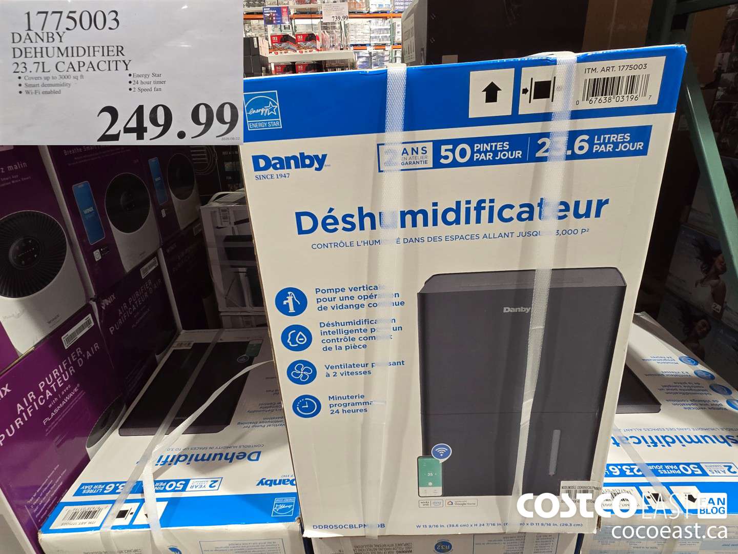 1775003 DANBY DEHUMIDIFIER 23.7L CAPACITY $249.99