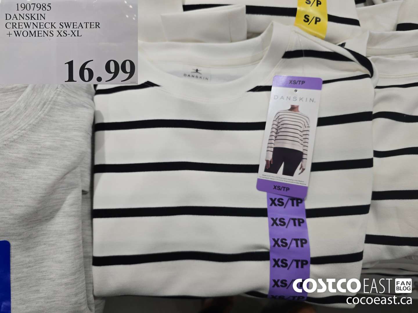 1907985 DANSKIN CREWNECK SWEATER +WOMENS XS-XL $16.99