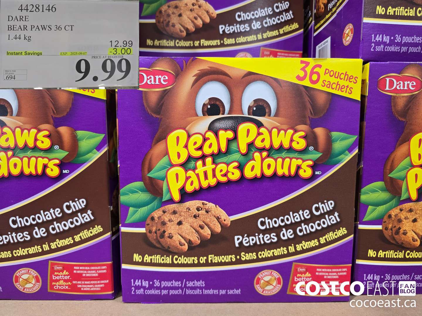 4428146 DARE BEAR PAWS CHOCOLATE 36CT 1.44 KG ($3.00 INSTANT SAVINGS EXPIRES ON 2025-09-07) $9.99