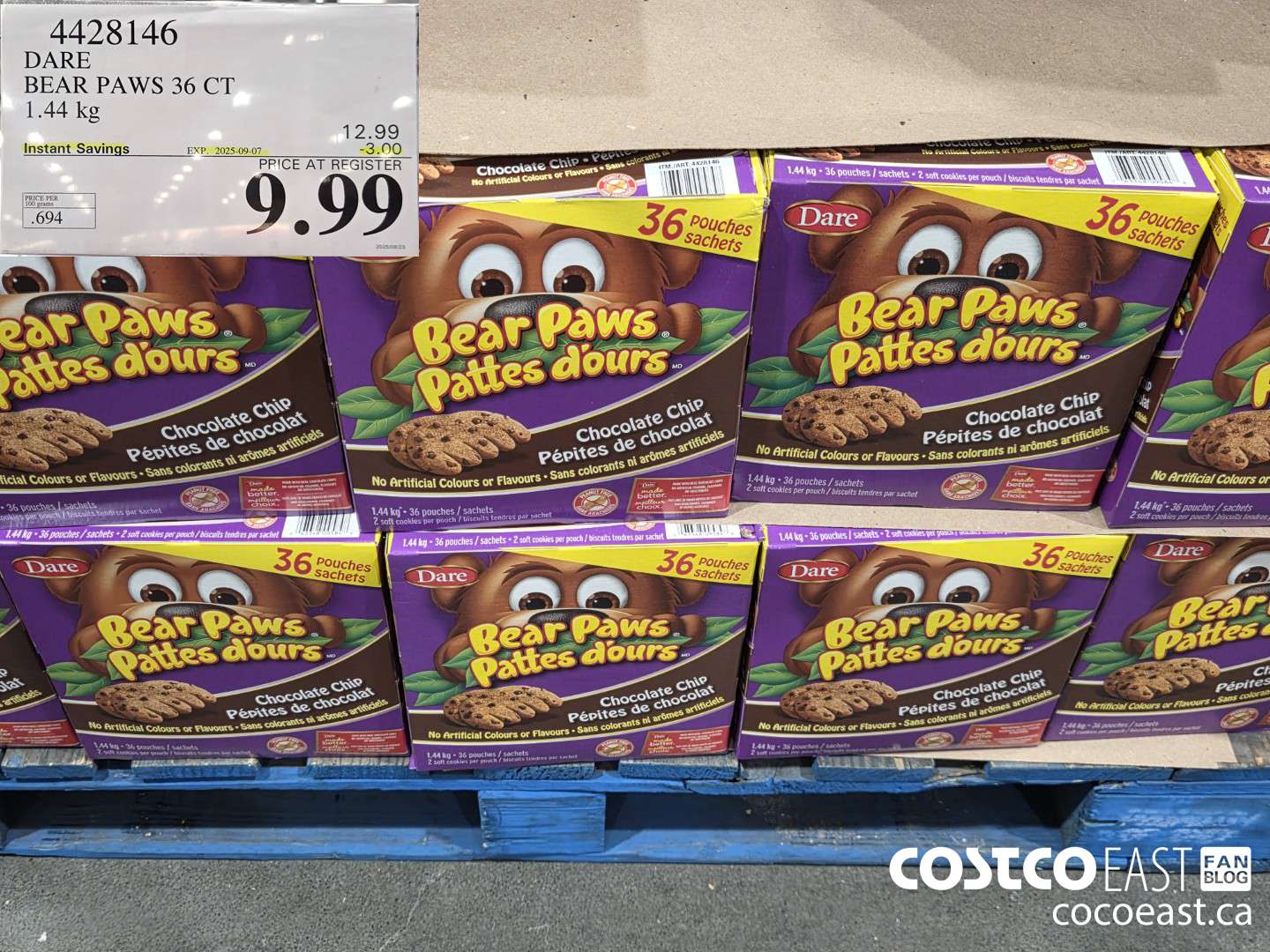 4428146 DARE BEAR PAWS CHOCOLATE 36CT 1.44 KG ($3.00 INSTANT SAVINGS EXPIRES ON 2025-09-07) $9.99