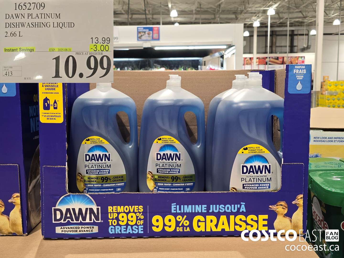 1652709 DAWN PLATINUM DISHWASHER LIQUID 2.66L ($3.00 INSTANT SAVINGS EXPIRES ON 2025-08-31) $10.99