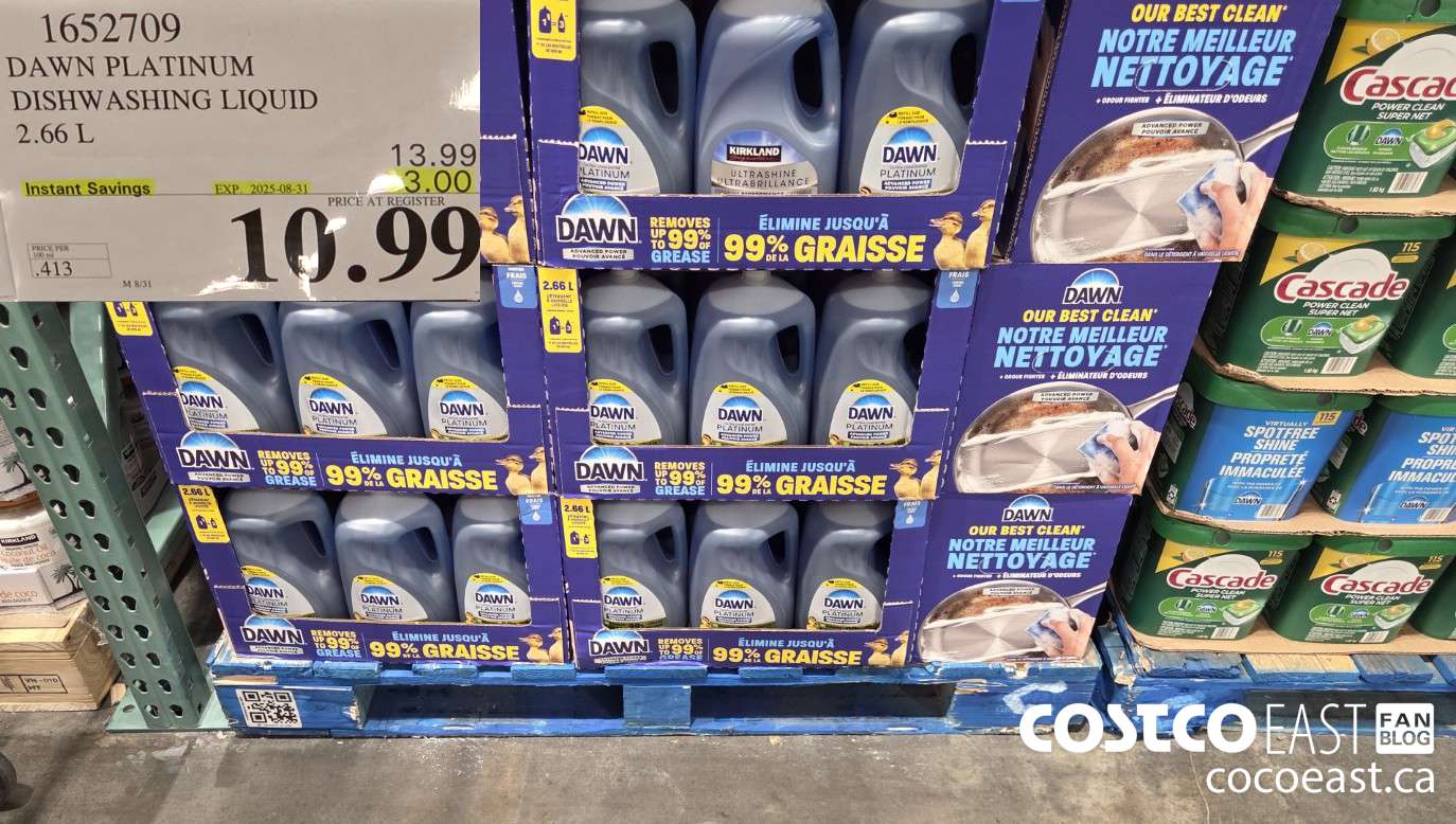 1652709 DAWN PLATINUM DISHWASHER LIQUID 2.66L ($3.00 INSTANT SAVINGS EXPIRES ON 2025-08-31) $10.99