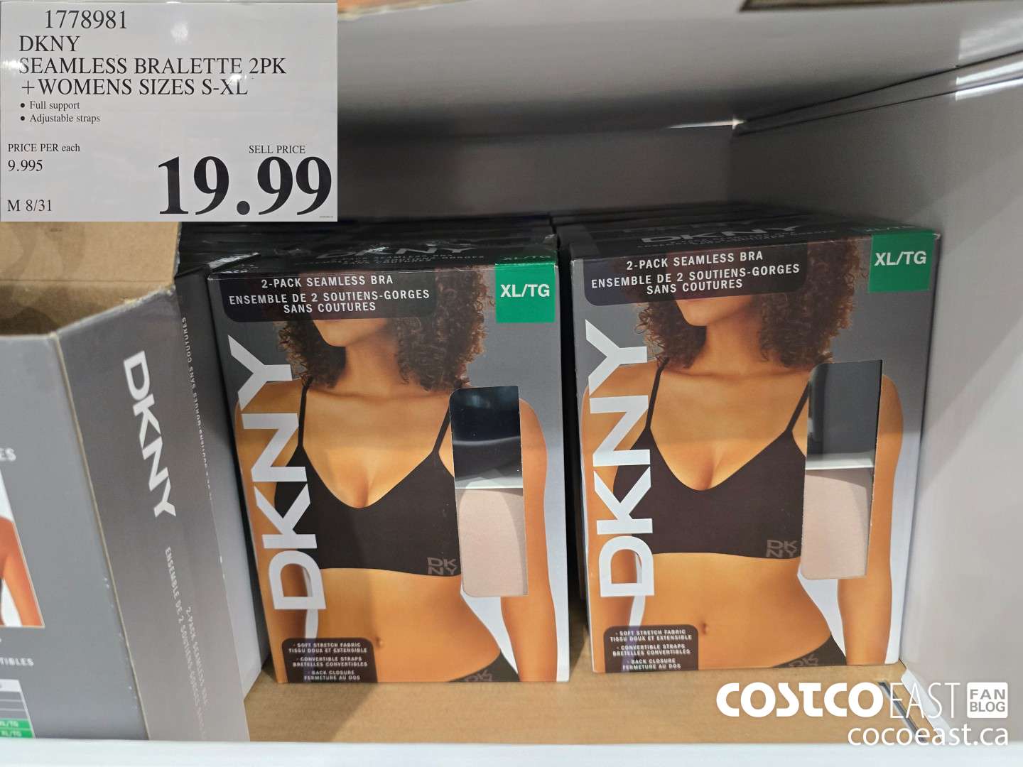 1778981 DKNY SEAMLESS BRALETTE 2PK +LADIES SIZES S-XL $19.99