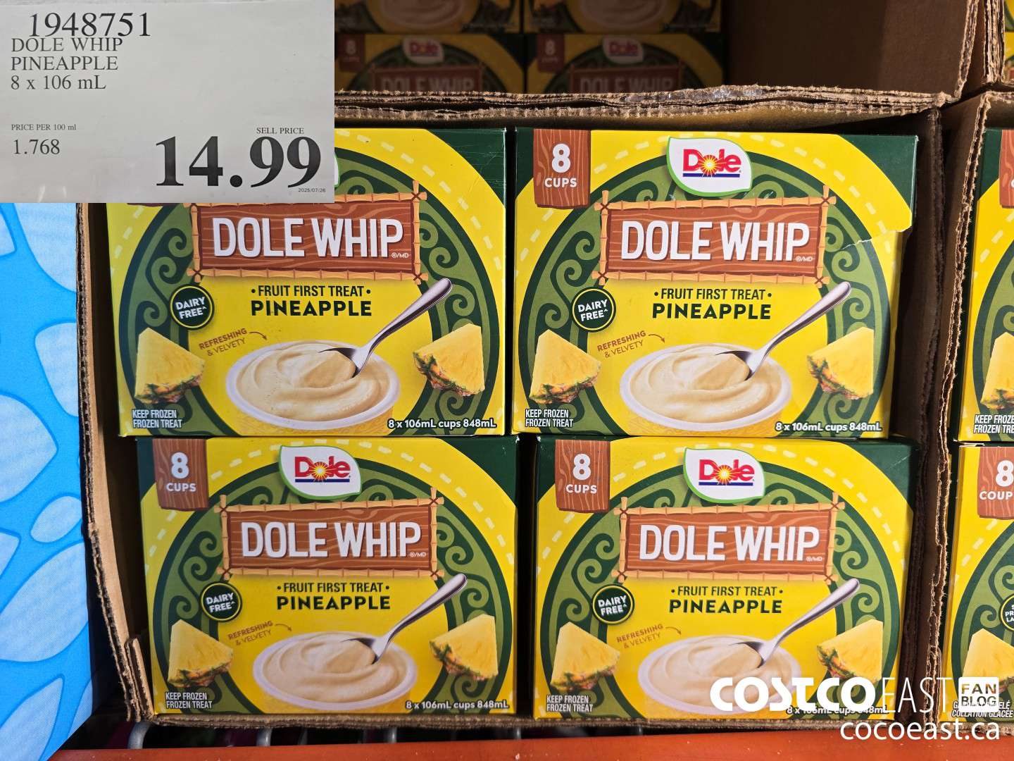 1948751 DOLE WHIP PINEAPPLE 8 X 106 mL $14.99