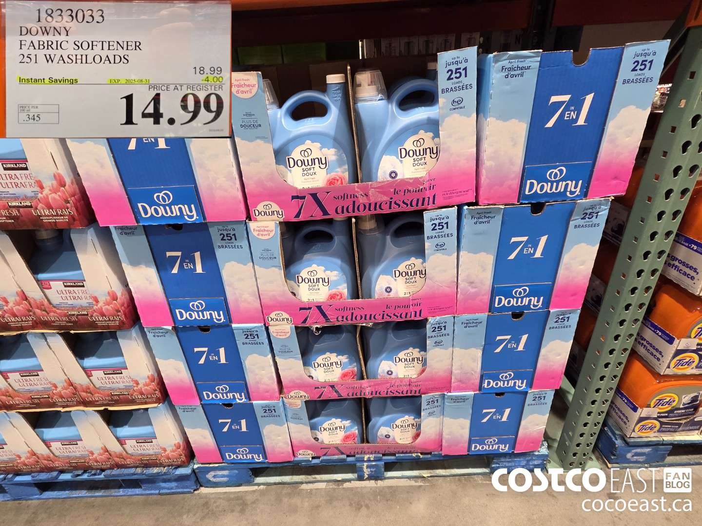 1833033 DOWNY FABRIC SOFTENER 251 WASHLOADS ($4.00 INSTANT SAVINGS EXPIRES ON 2025-08-31) $14.99