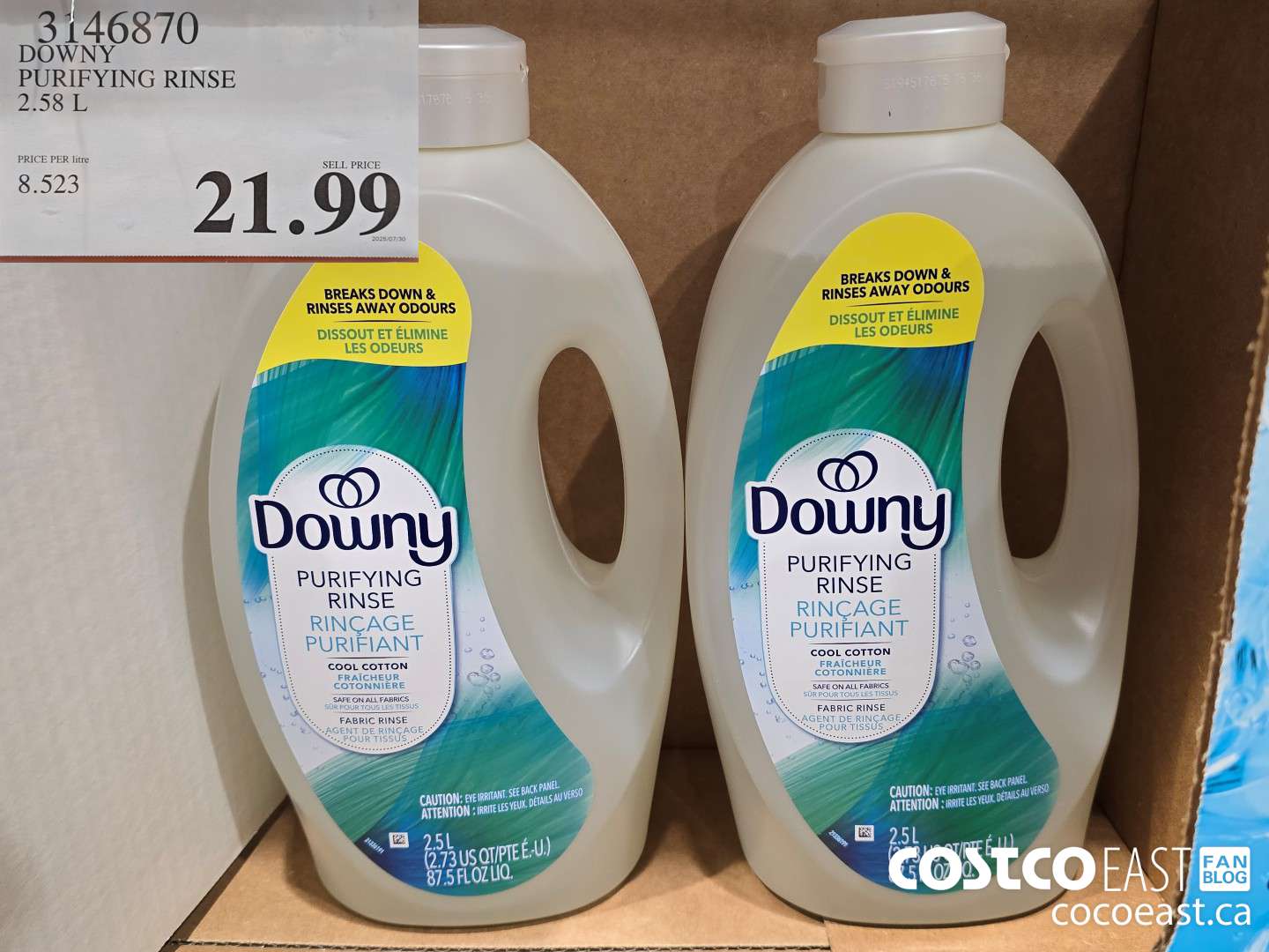 3146870 DOWNY PURIFYING RINSE 2.58 L $21.99