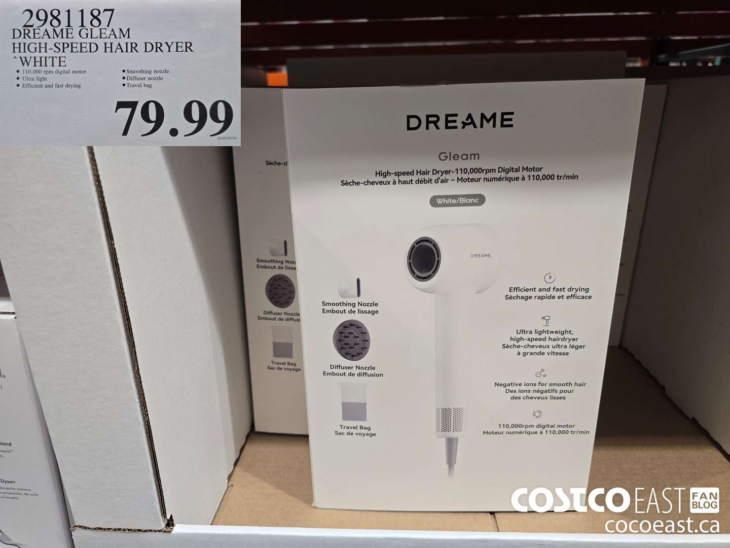 2981187 DREAME GLEAM HIGH-SPEED HAIR DRYER WHITE $79.99