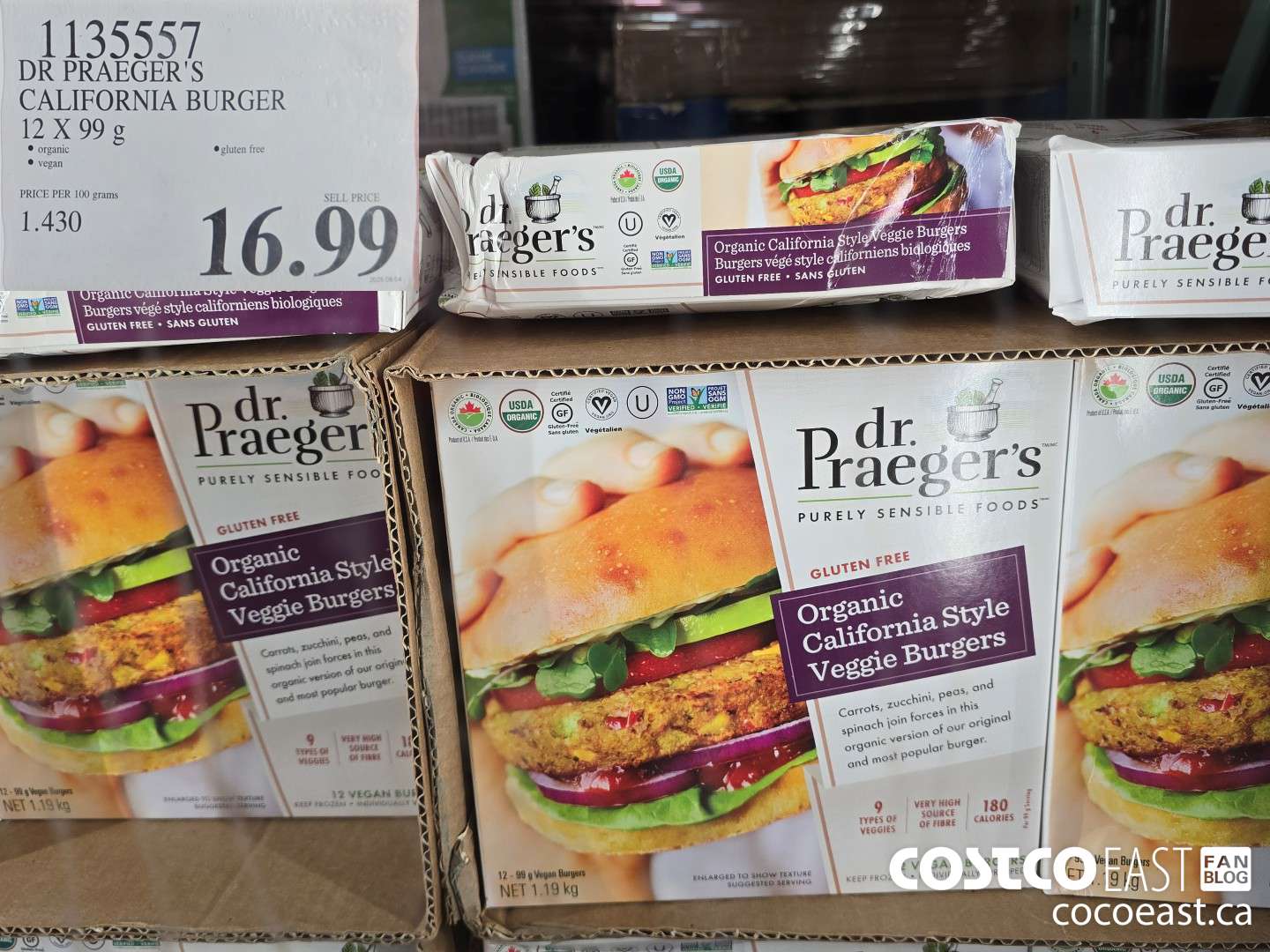 1135557 DR PRAEGER'S CALIFORNIA BURGER 12 X 99G $16.99