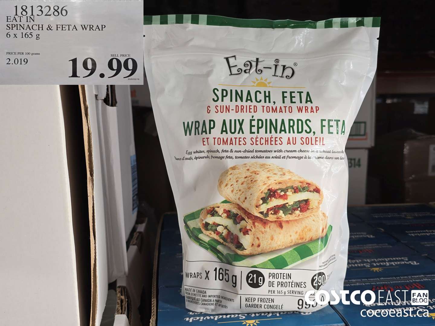 1813286 EAT IN SPINACH & FETA WRAP 6 x 165 G $19.99