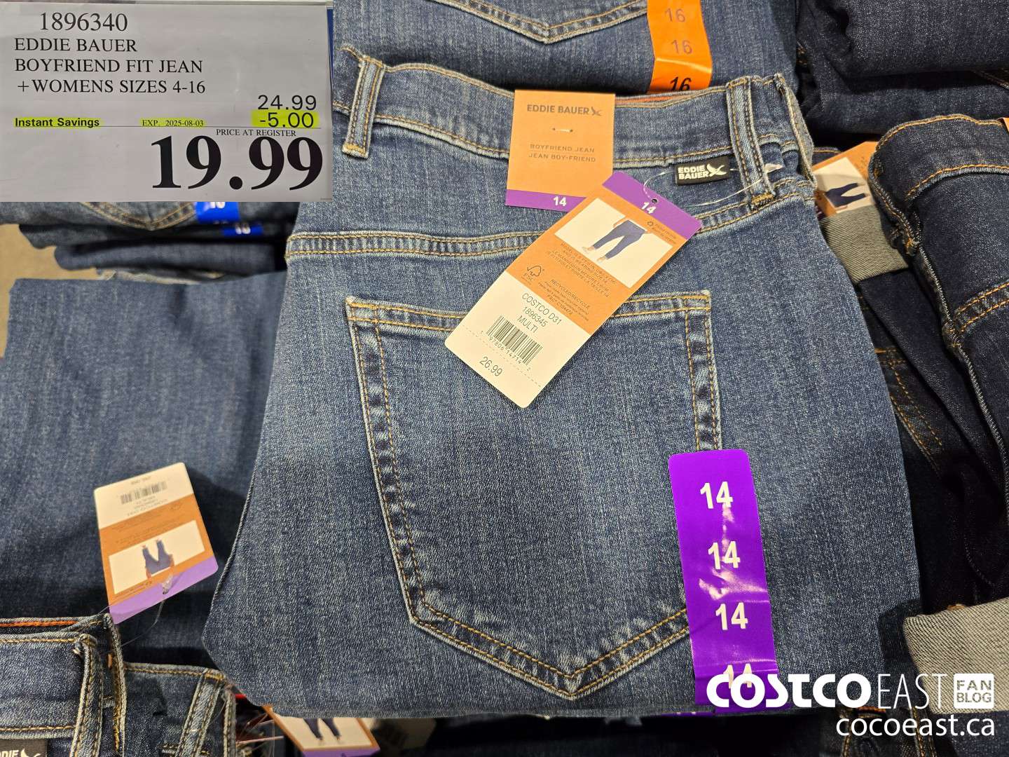 1896340 EDDIE BAUER BOYERIEND FIT JEAN + WOMENS SIZES 4-16 ($5.00 INSTANT SAVINGS EXPIRES ON 2025-08-03) $19.99