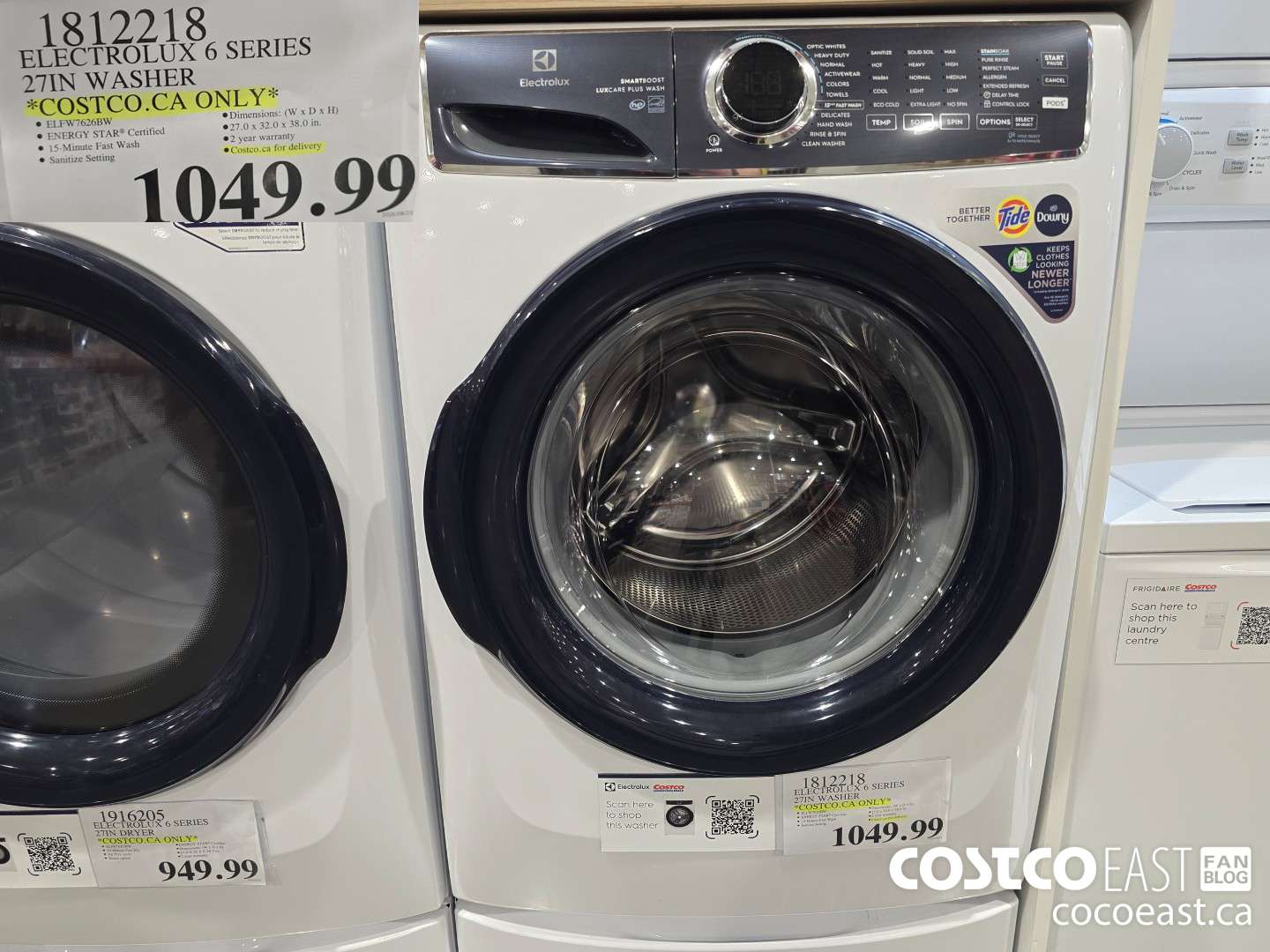 1812218 ELECTROLUX 6 SERIES 27IN WASHER *COSTCO.CA* $1049.99