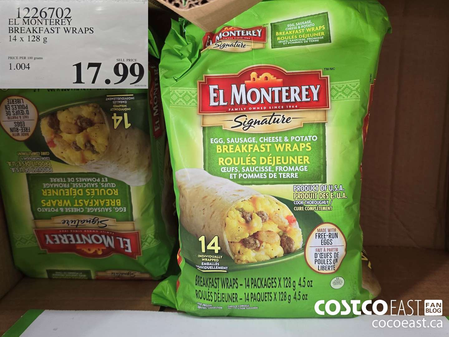 1226702 EL MONTEREY BREAKFAST WRAPS 14 x 128G $17.99