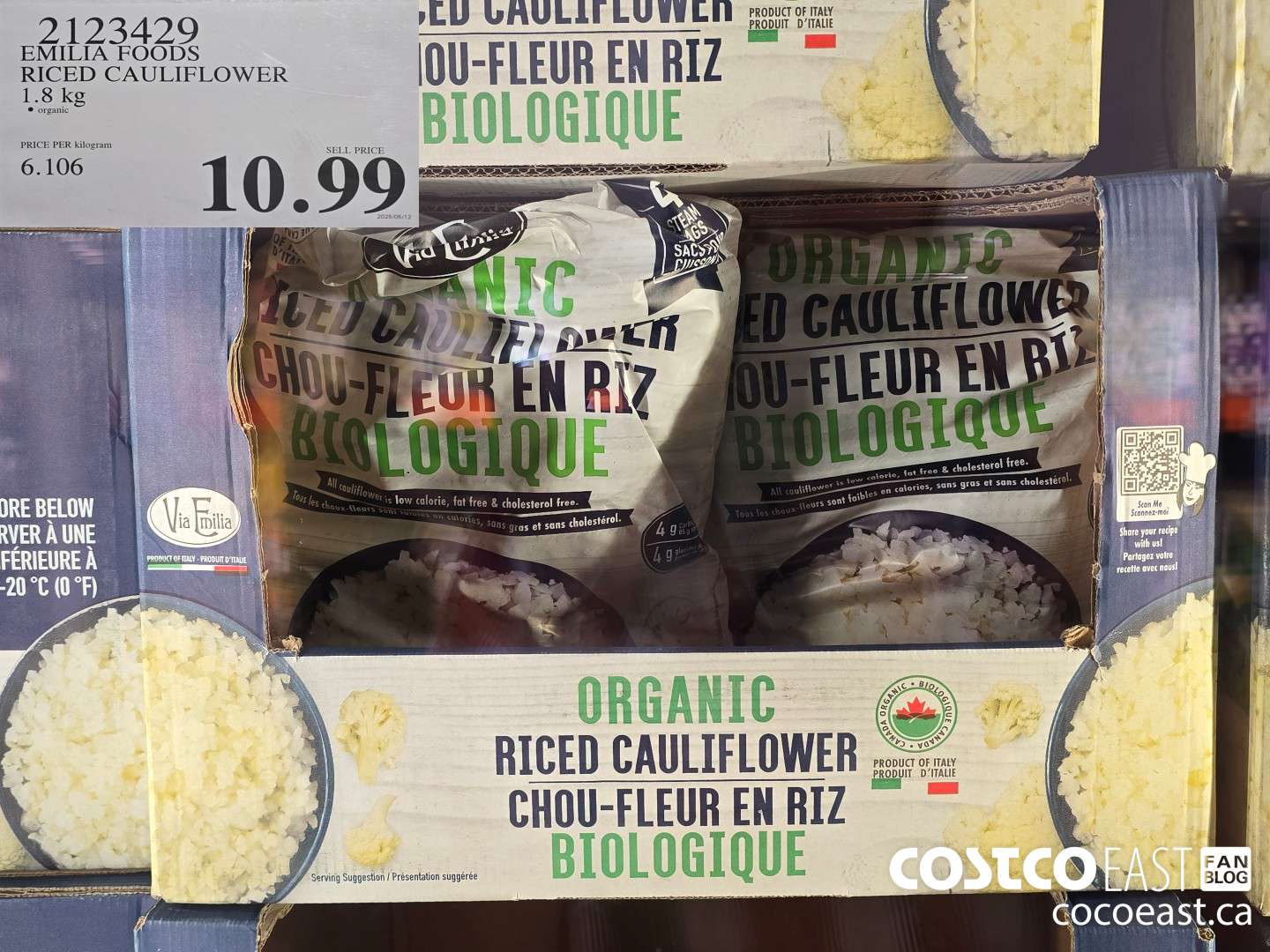 2123429 EMILIA FOODS RICED CAULIFLOWER 1.8 kg $10.99