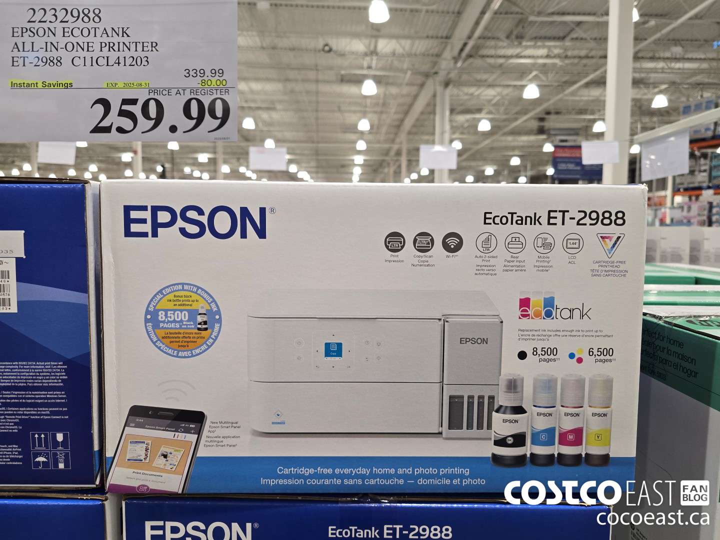 2232988 EPSON ET-2988 ALL IN ONE PRINTER EXTRA BLACK INK BOTTLE ($80.00 INSTANT SAVINGS EXPIRES ON 2025-08-31) $259.99