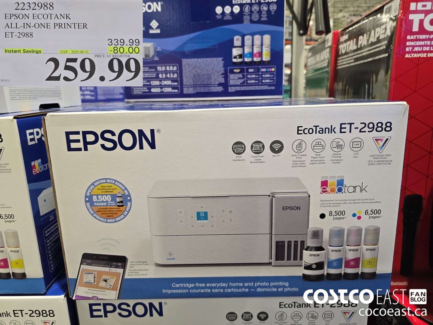 2232988 EPSON ET-2988 ALL IN ONE PRINTER EXTRA BLACK INK BOTTLE ($80.00 INSTANT SAVINGS EXPIRES ON 2025-08-31) $259.99