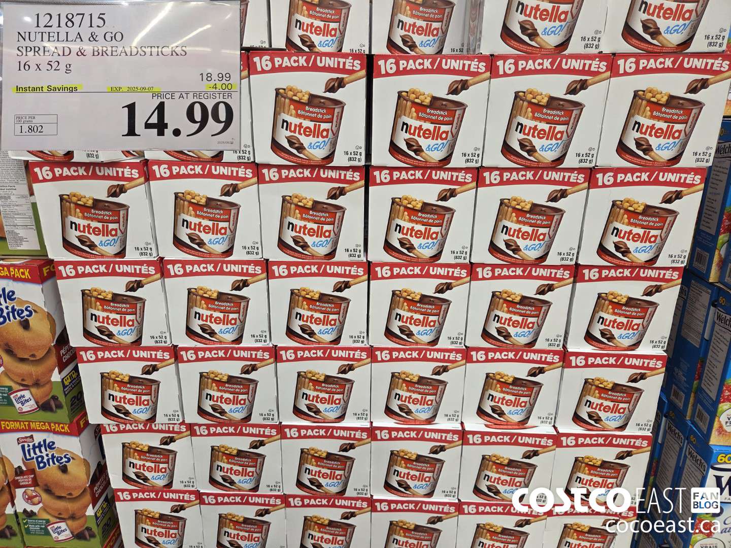 1218715 FERRERO NUTELLA & GO 16 x 52g ($4.00 INSTANT SAVINGS EXPIRES ON 2025-09-07) $14.99