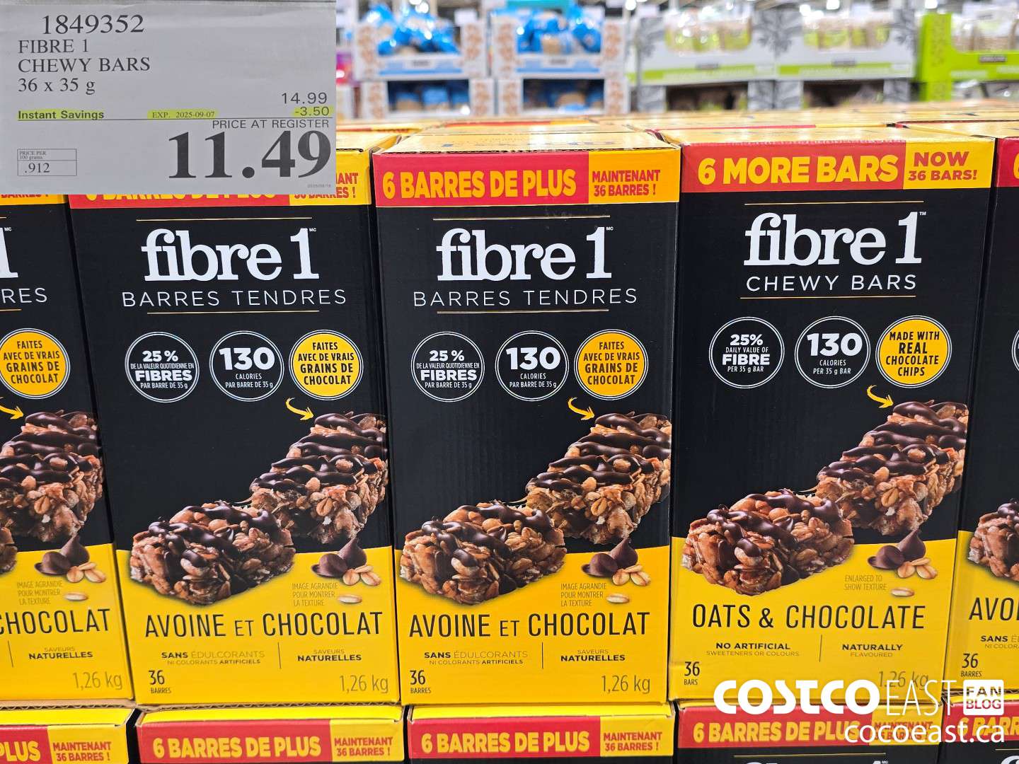 1849352 FIBRE 1 CHEWY BARS 36 x 35 g ($3.50 INSTANT SAVINGS EXPIRES ON 2025-09-07) $11.49