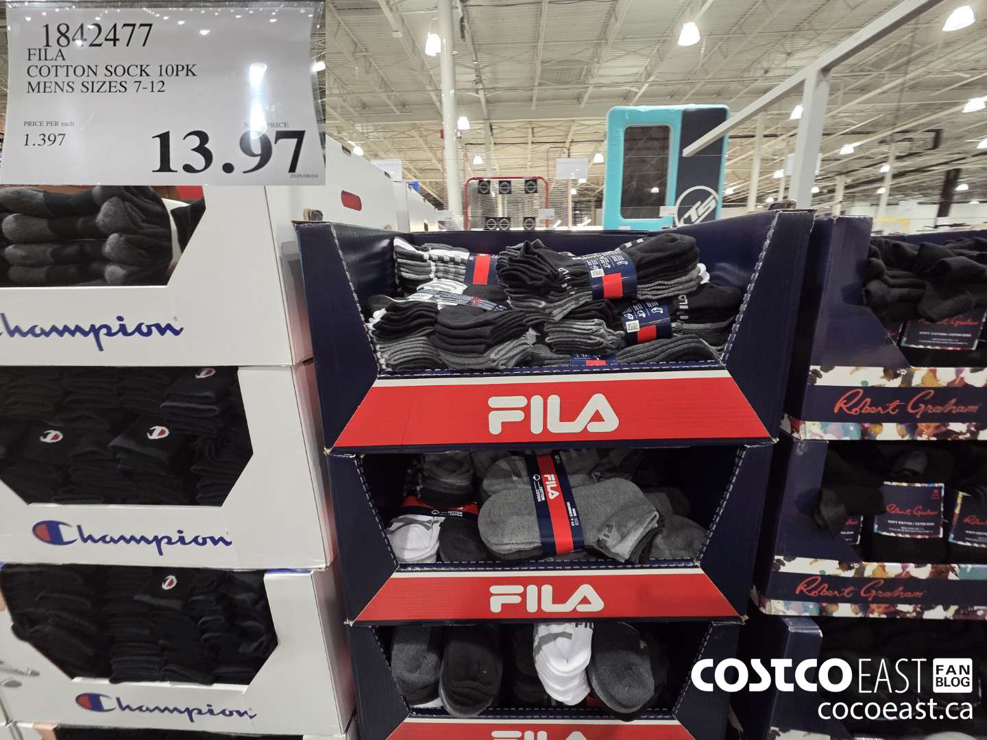 1842477 FILA COTTON SOCKS 10PK MENS SIZES 7-12 ($4.00 INSTANT SAVINGS) $13.97