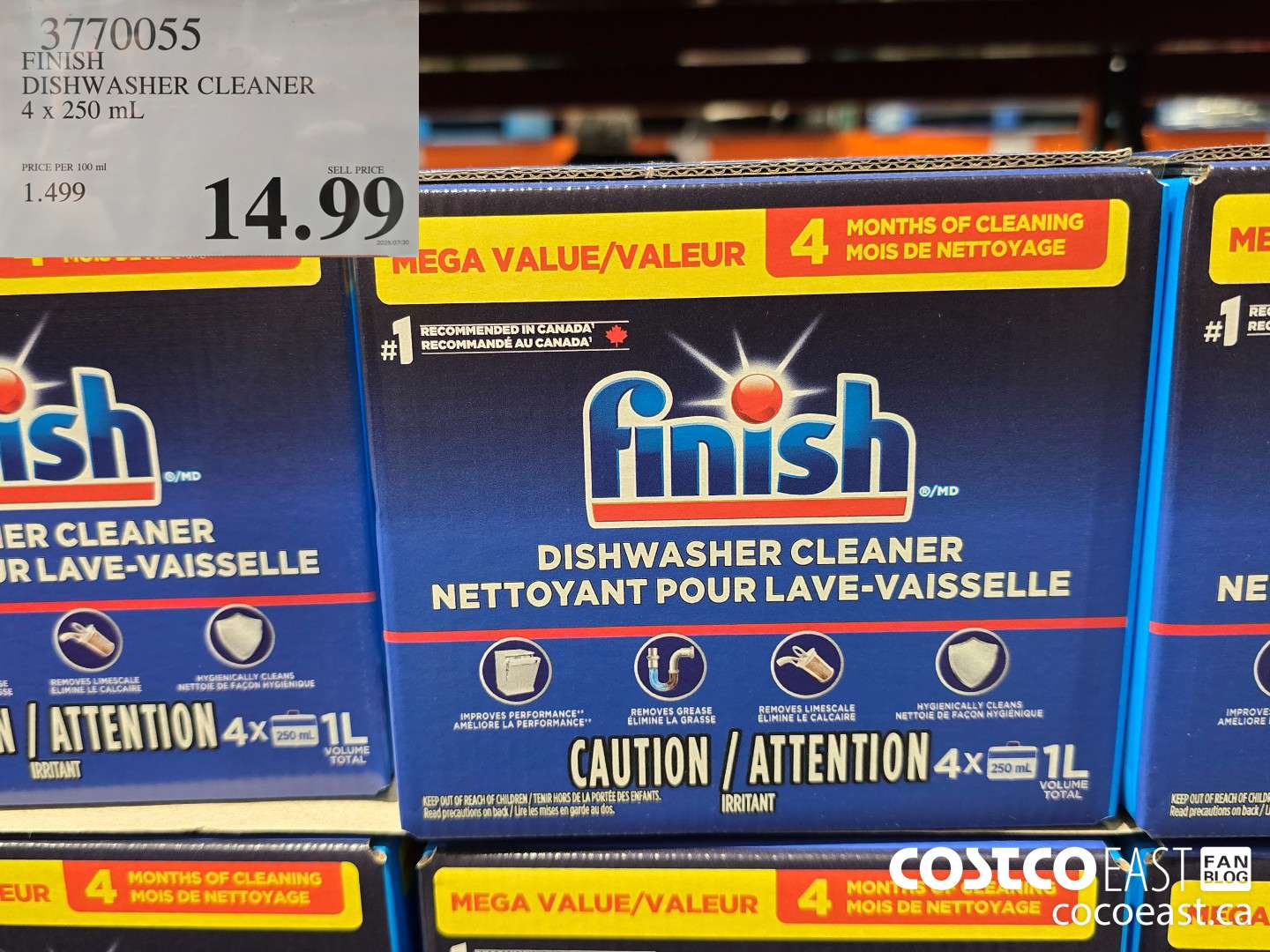 3770055 FINISH DISHWASHER CLEANER 4x 250 mL $14.99